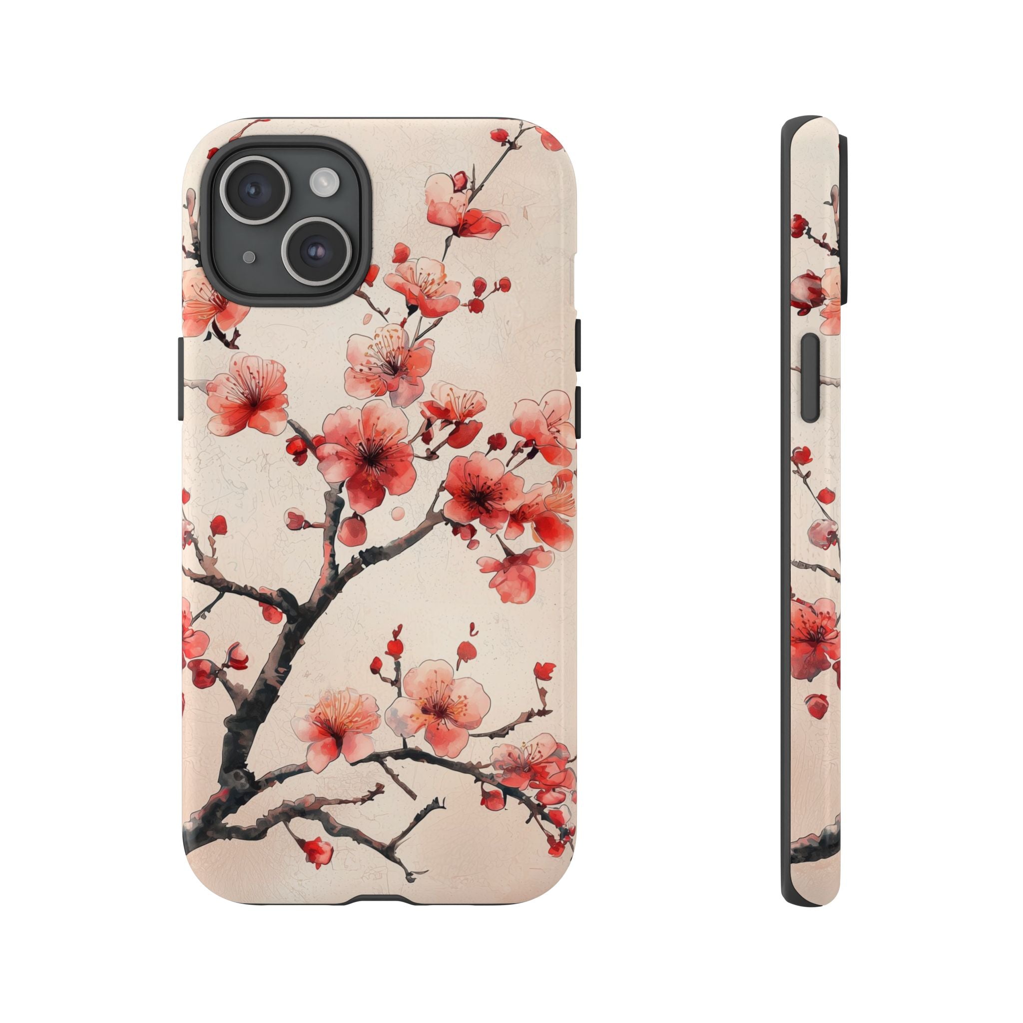Cherry Blossom iPhone Case | Floral Tough Case with Pink Blossom Branch Design
