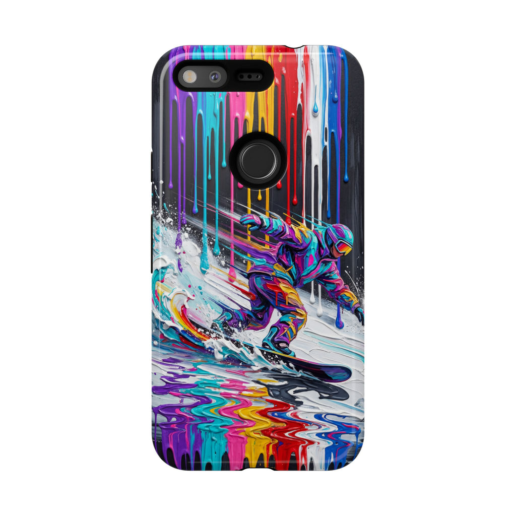 Colourful Snowboarder Art Google Pixel Phone Case