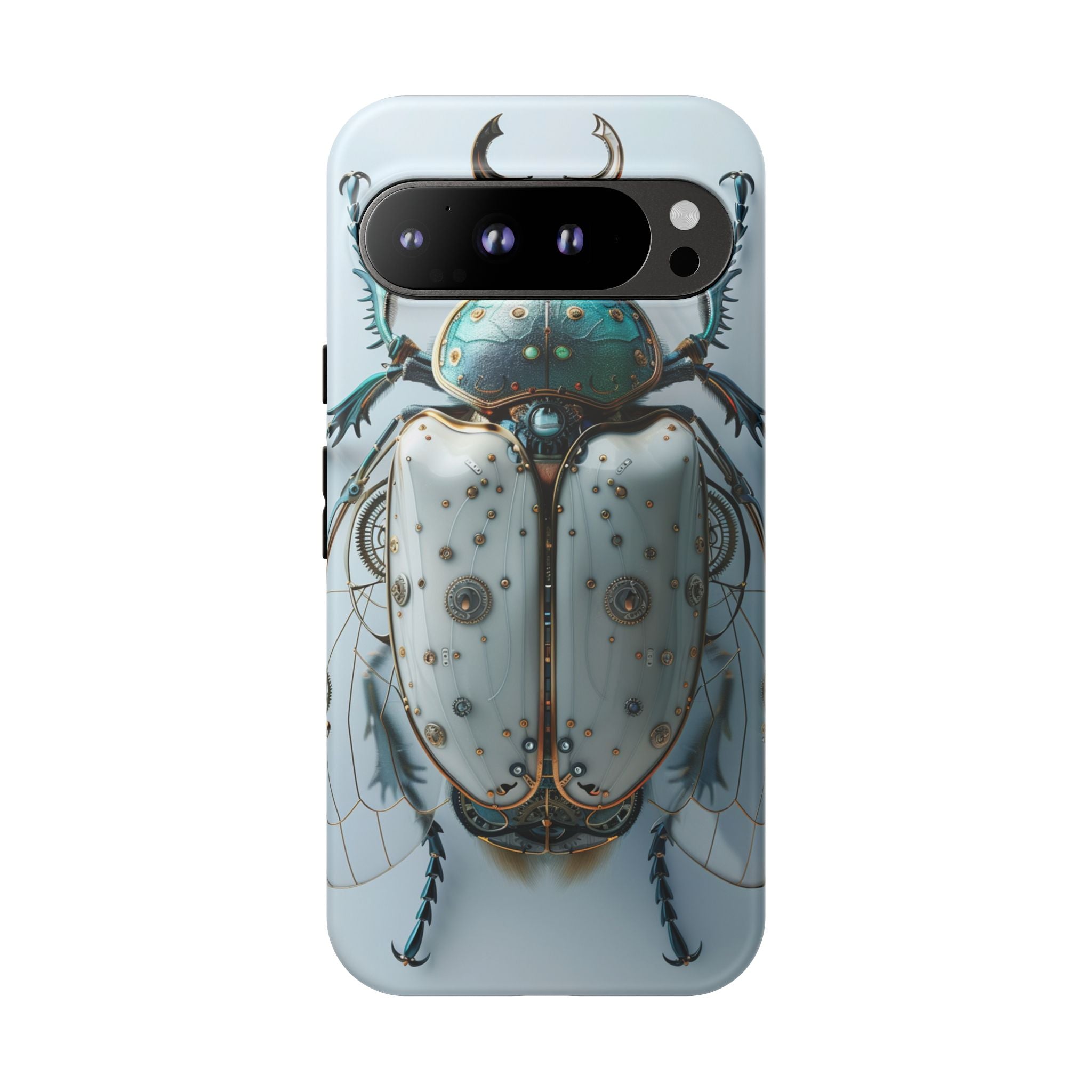 Steampunk White Beetle Protective Tough Google Pixel Case