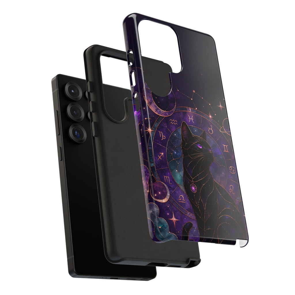 Black Cat Astrology Samsung Galaxy Phone Case | Zodiac Galaxy Phone Case
