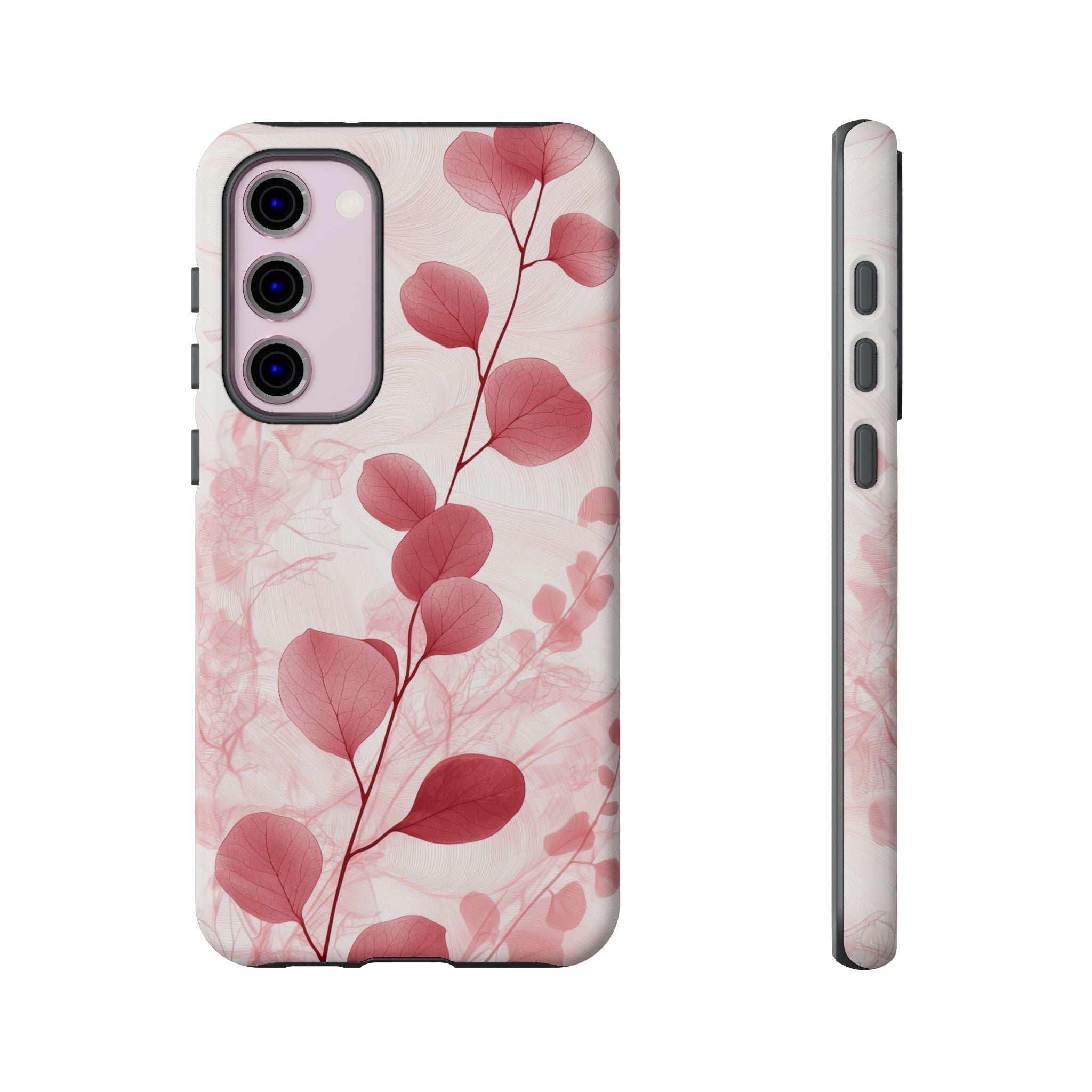 Pink Botanical Floral Eucalyptus Samsung Galaxy Phone Case