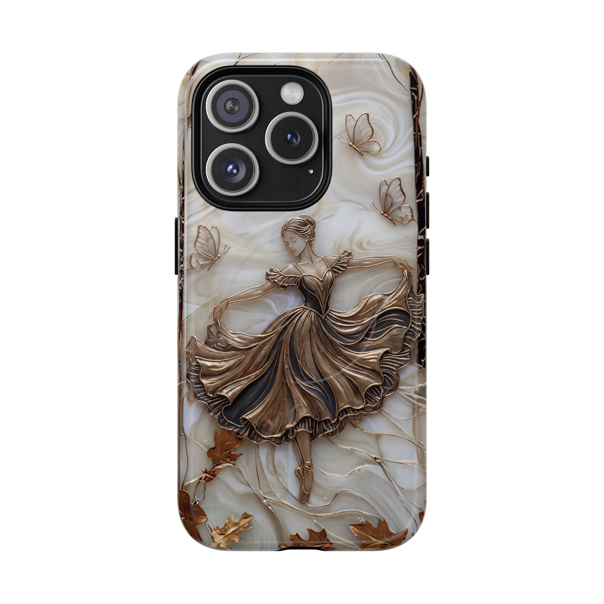 Ballet Dancer Tough MagSafe iPhone Case — Elegant Swirl Art Protective Cover