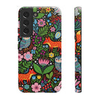 Floral Woodland Samsung Galaxy Phone Case | Colourful Fox & Owl Protective Cover
