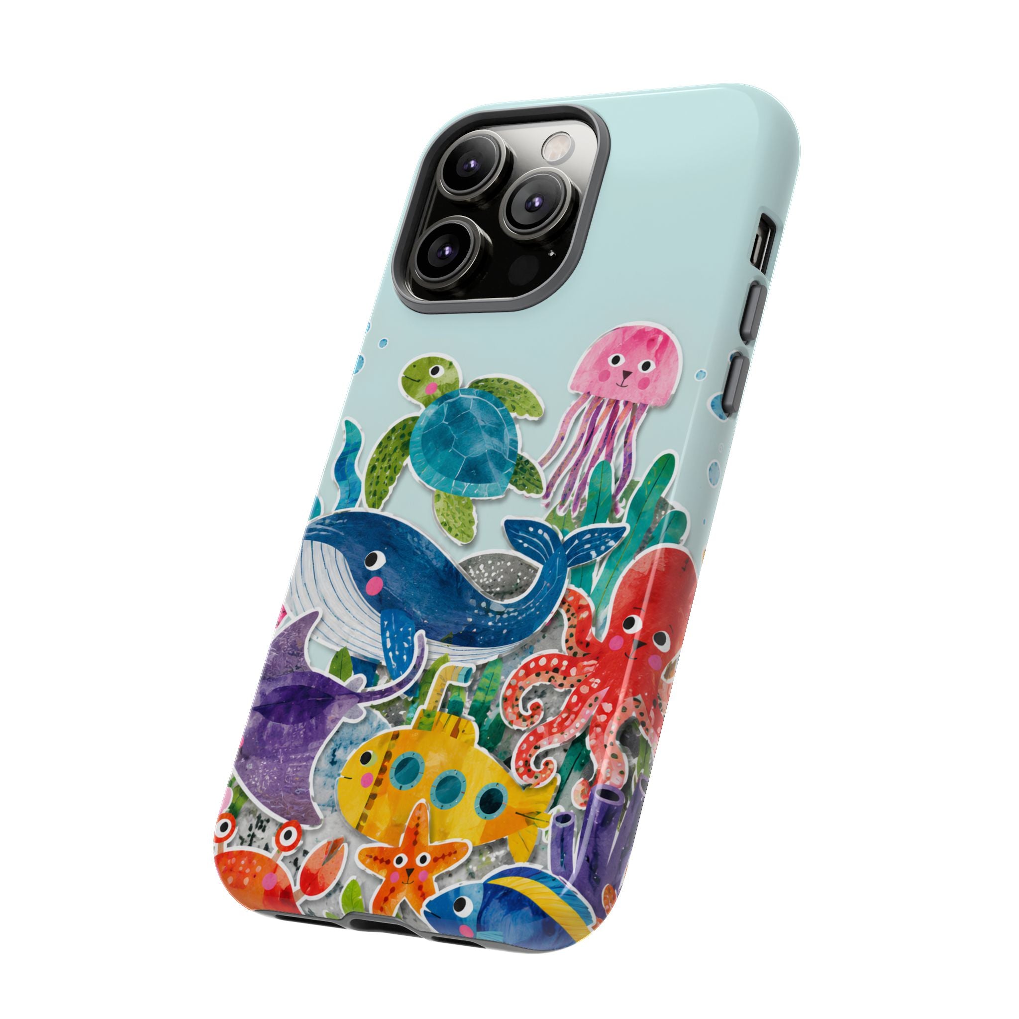 Cute Coastal Ocean iPhone Case | Aesthetic Whale Turtle Marine Life Cover