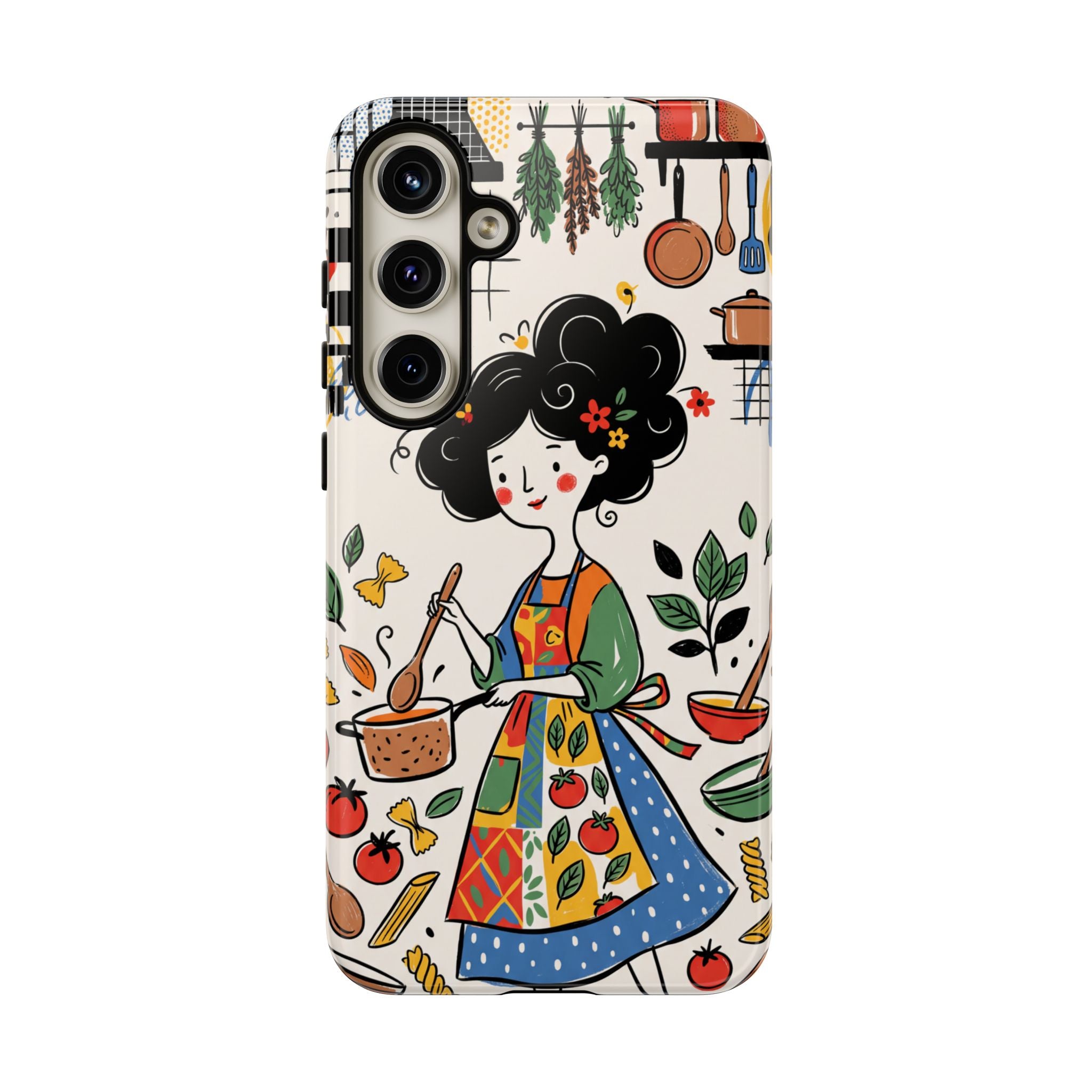 Whimsical Chef Kitchen Illustration Samsung Galaxy Phone Case