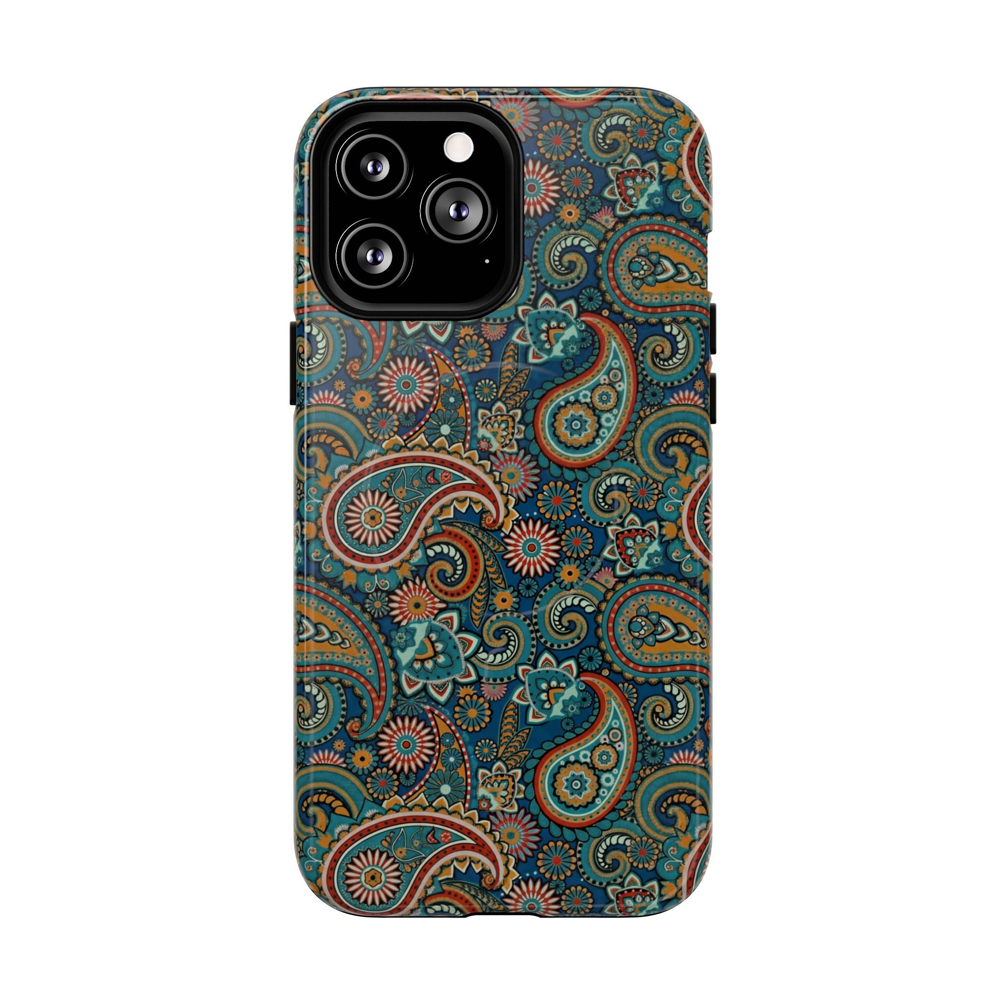 Batik Teal Paisley Tough MagSage iPhone Case