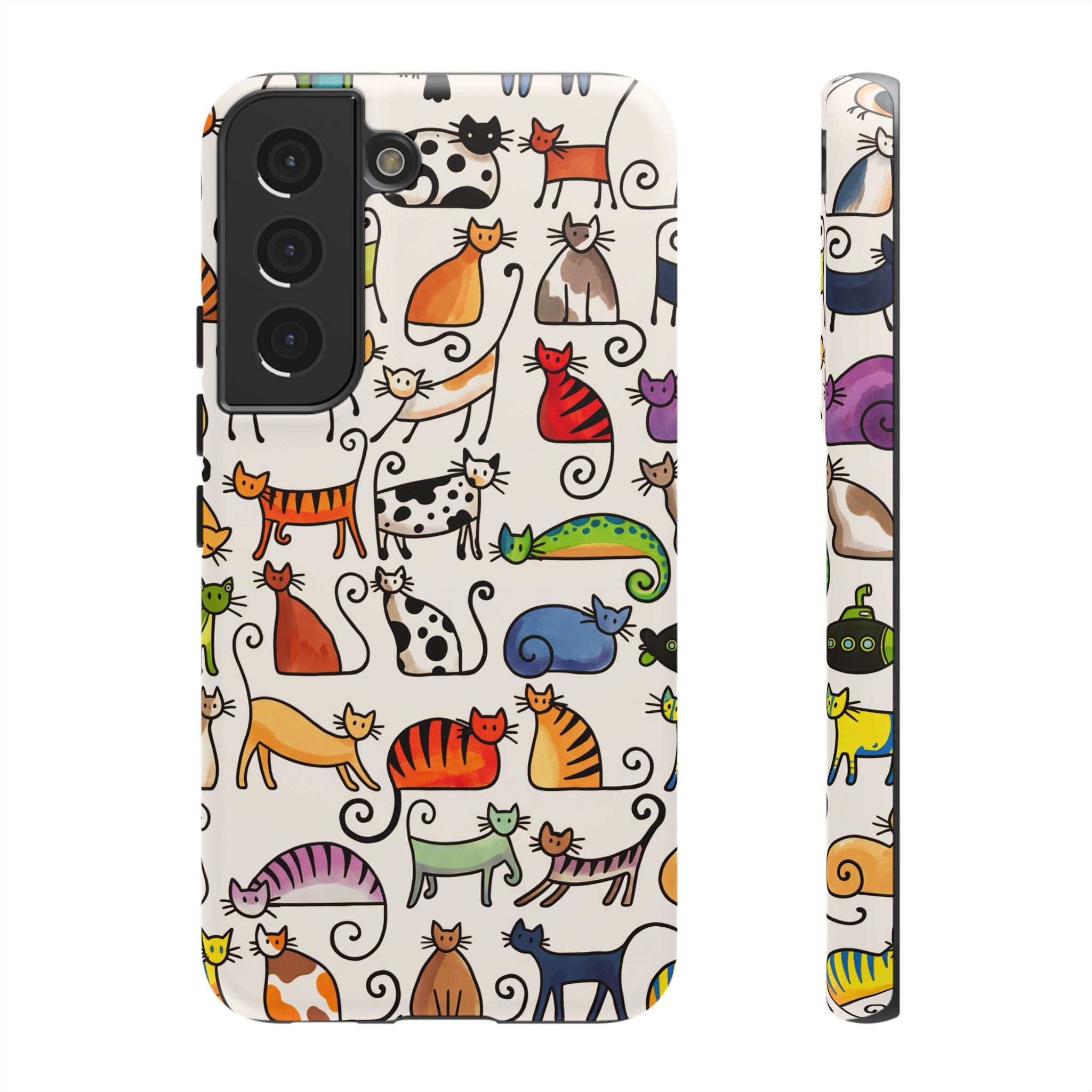 Cat Pattern Tough Samsung Galaxy Case | Colourful Cartoon Cats