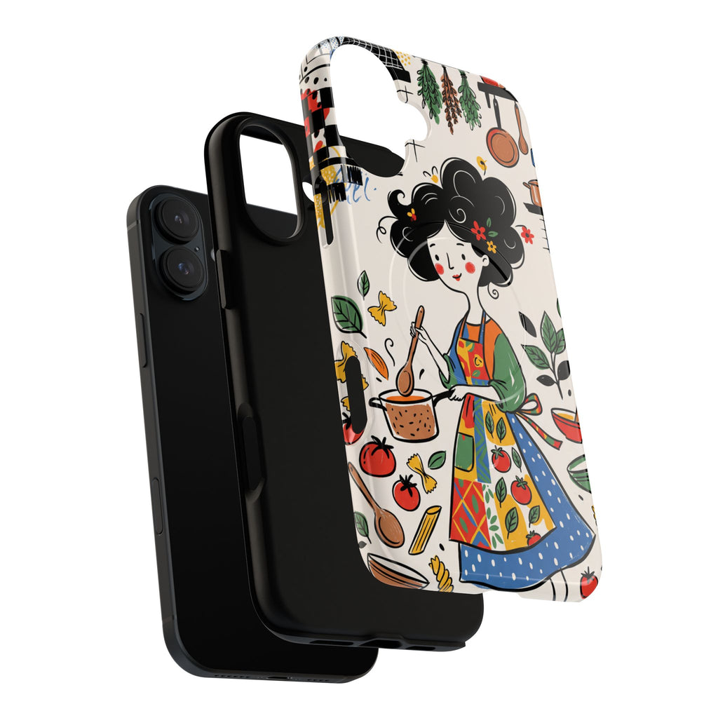 Whimsical Chef Kitchen Illustration MagSafe iPhone Case