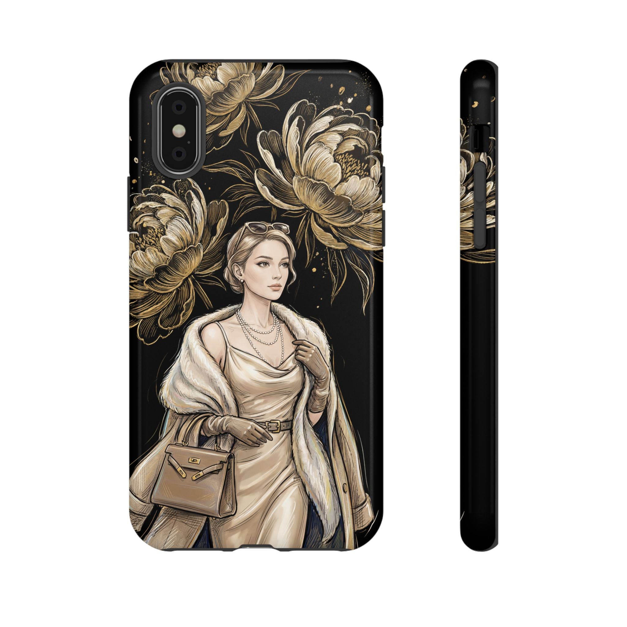 Elegant Vintage Lady Floral iPhone Case | Chic Protective Cover for Women