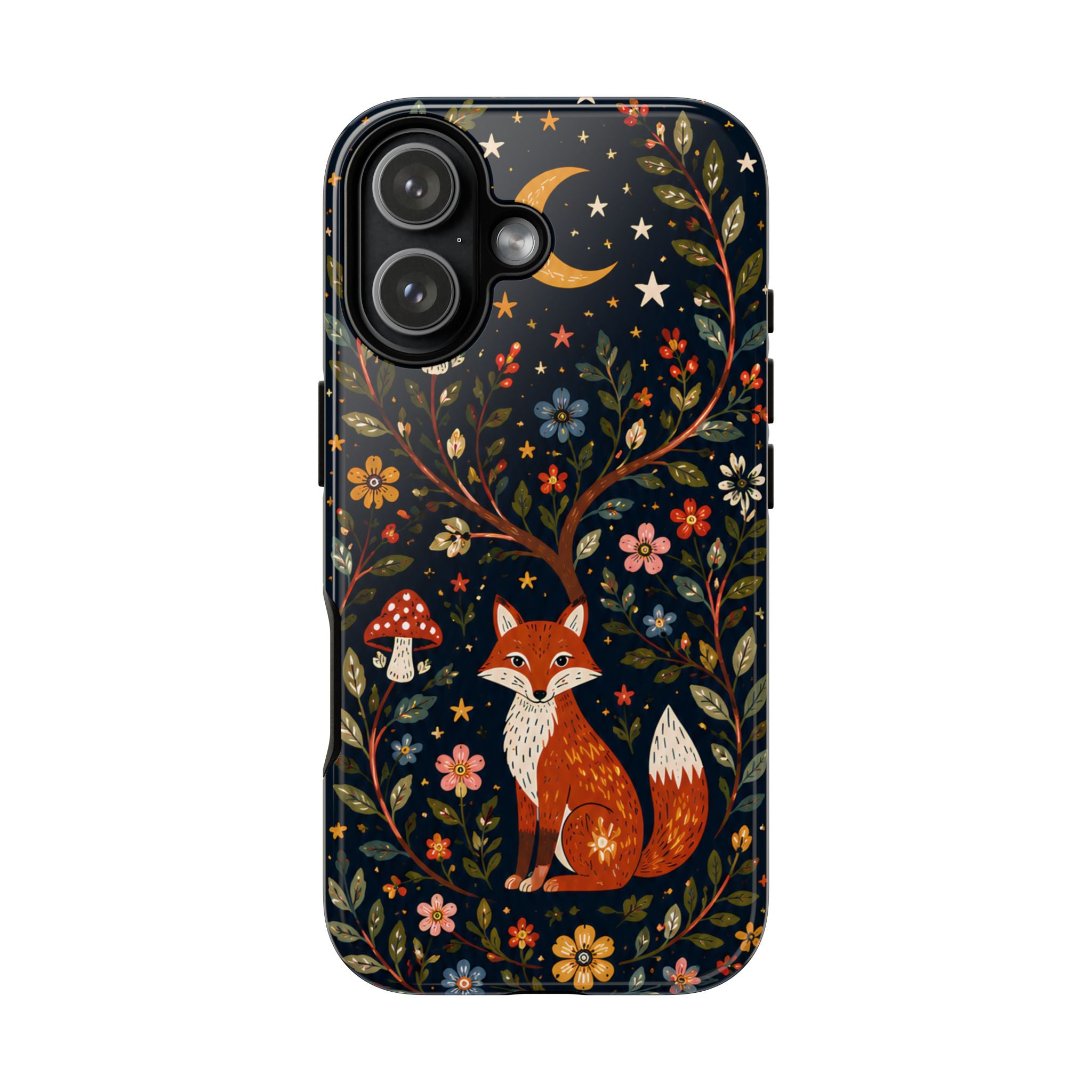 Fox Moon iPhone Case | Whimsical Floral Night Woodland Protective Case