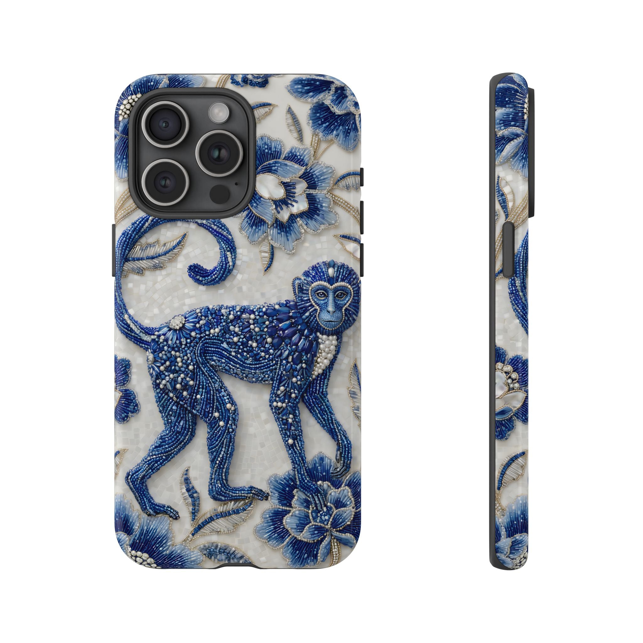 Asian Zodiac Monkey iPhone Case | Blue & White Porcelain Art Protective Case | Year of the Monkey Gift