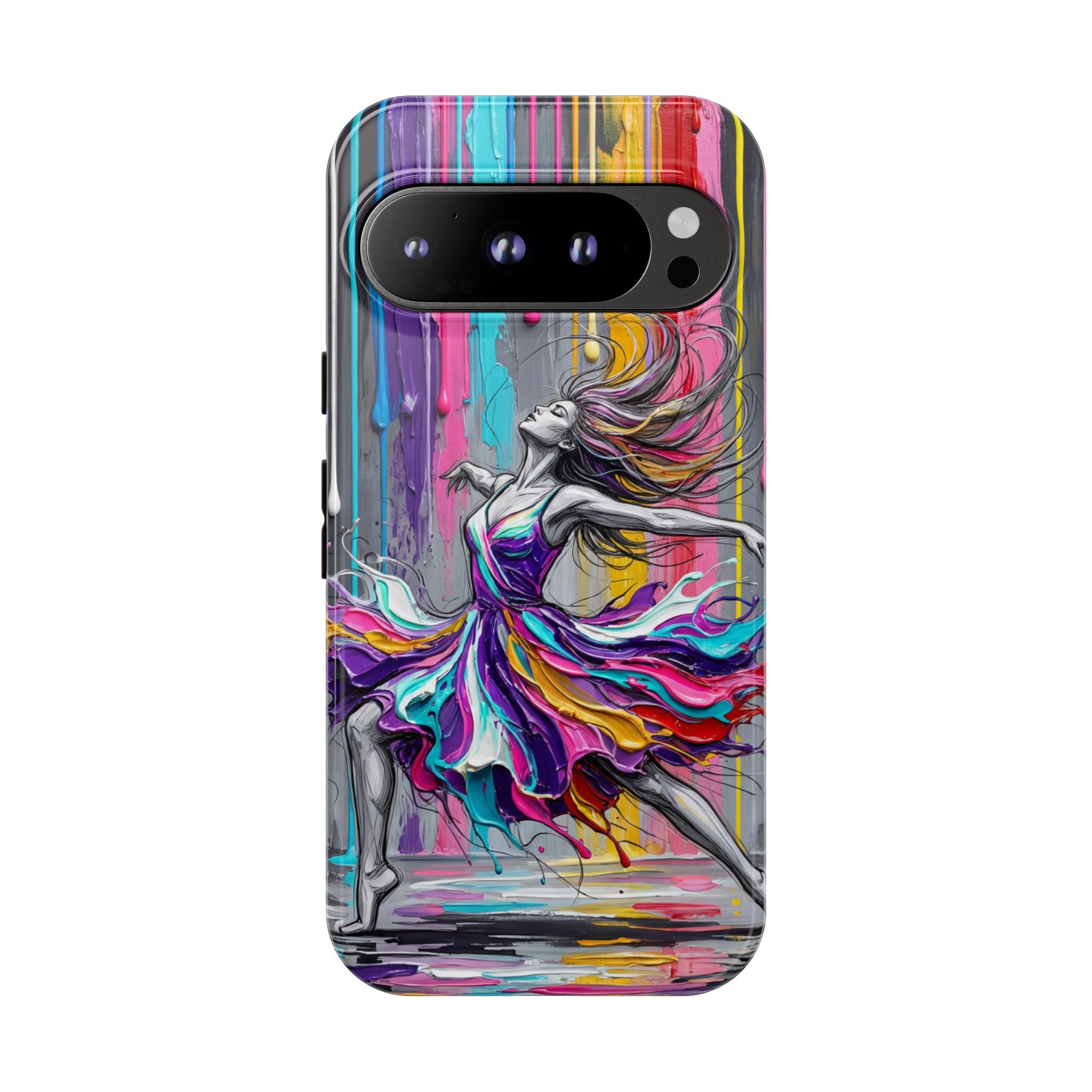 Colorful Dancer Tough Google Pixel Phone Case | Vibrant Drip Art Protective Cover