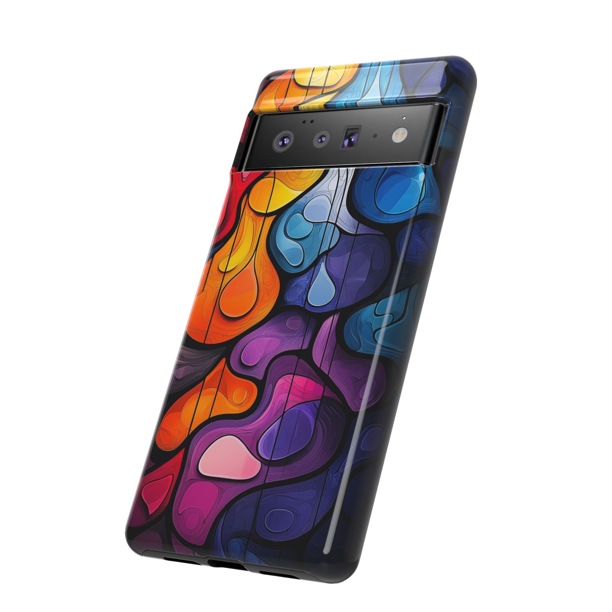 Abstract Colourful Drop Google Pixel Case — Vibrant Stained-Glass