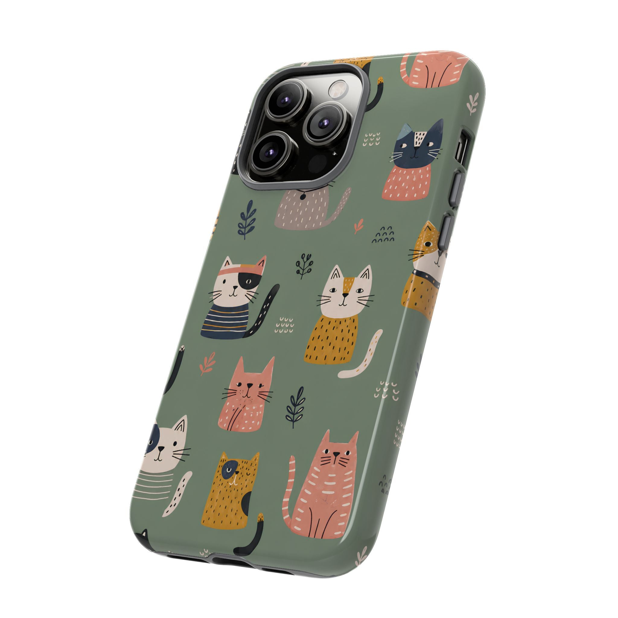 Cute Cat iPhone Case | Whimsical Cat Pattern Cover