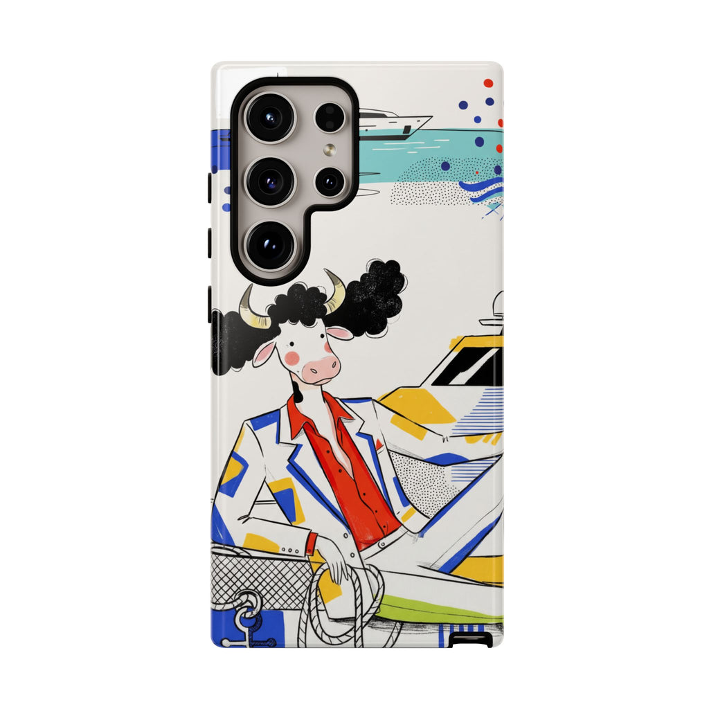 Nautical Cow Graphic Protective Samsung Galaxy Phone Case