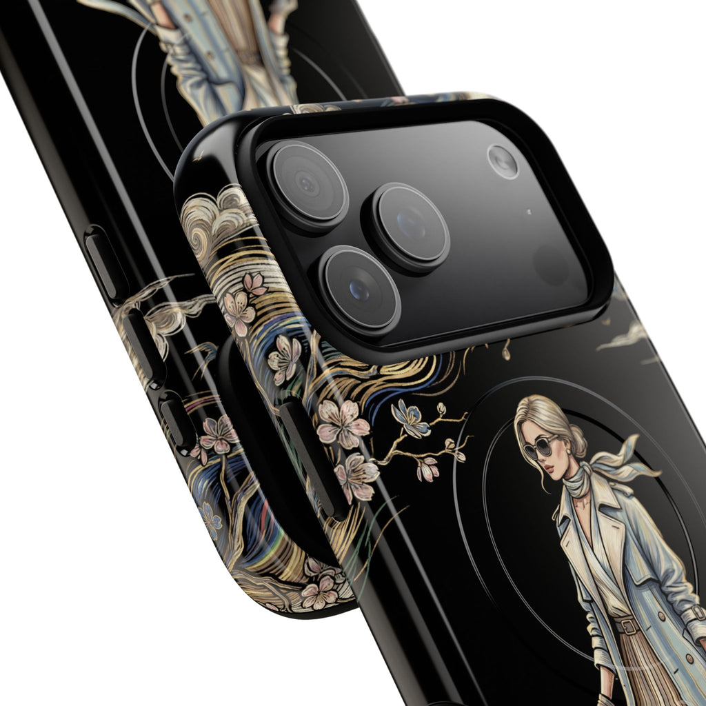 Vintage Chic MagSafe iPhone Case | Stylish Woman Illustration