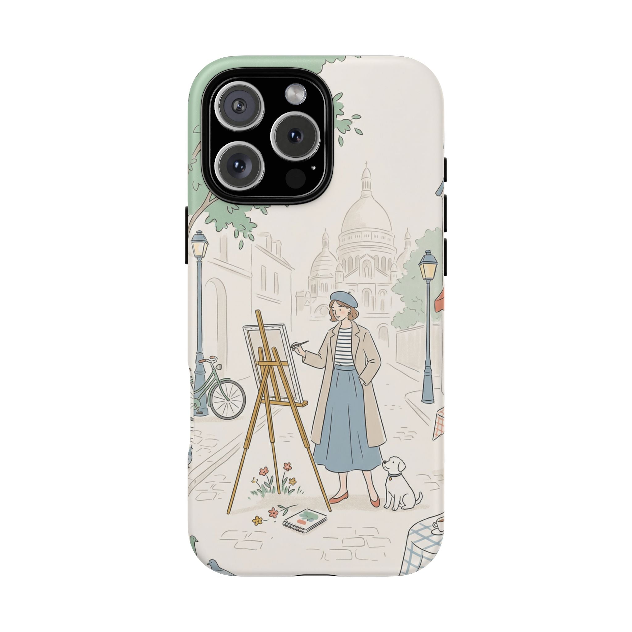 Artist in Paris iPhone Case | Vintage Painter Street Scene Protective Cover