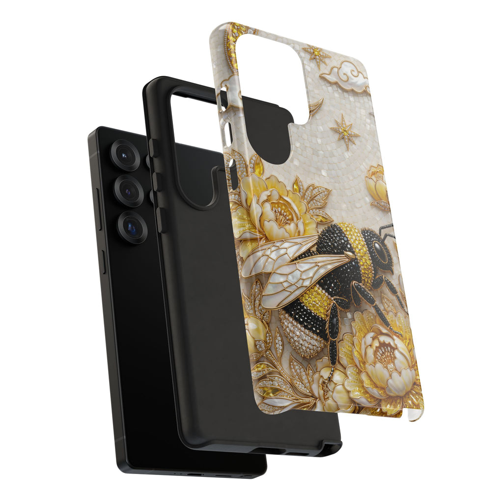 Golden Bee Samsung Galaxy Phone Case | Floral Moon Phone Protector