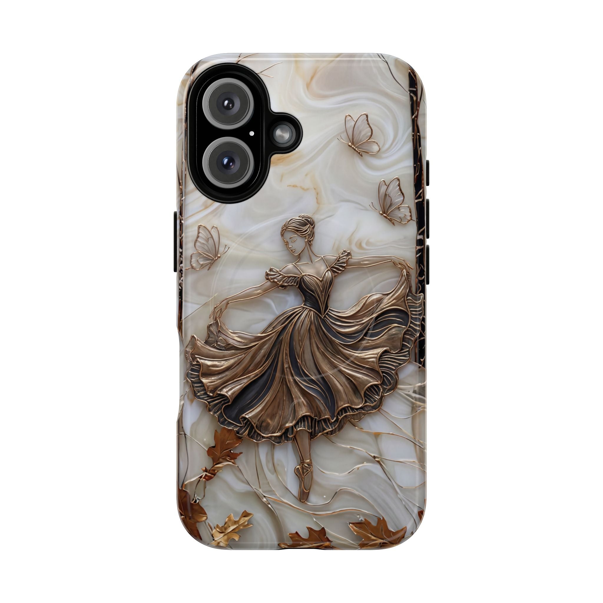 Ballet Dancer Tough MagSafe iPhone Case — Elegant Swirl Art Protective Cover