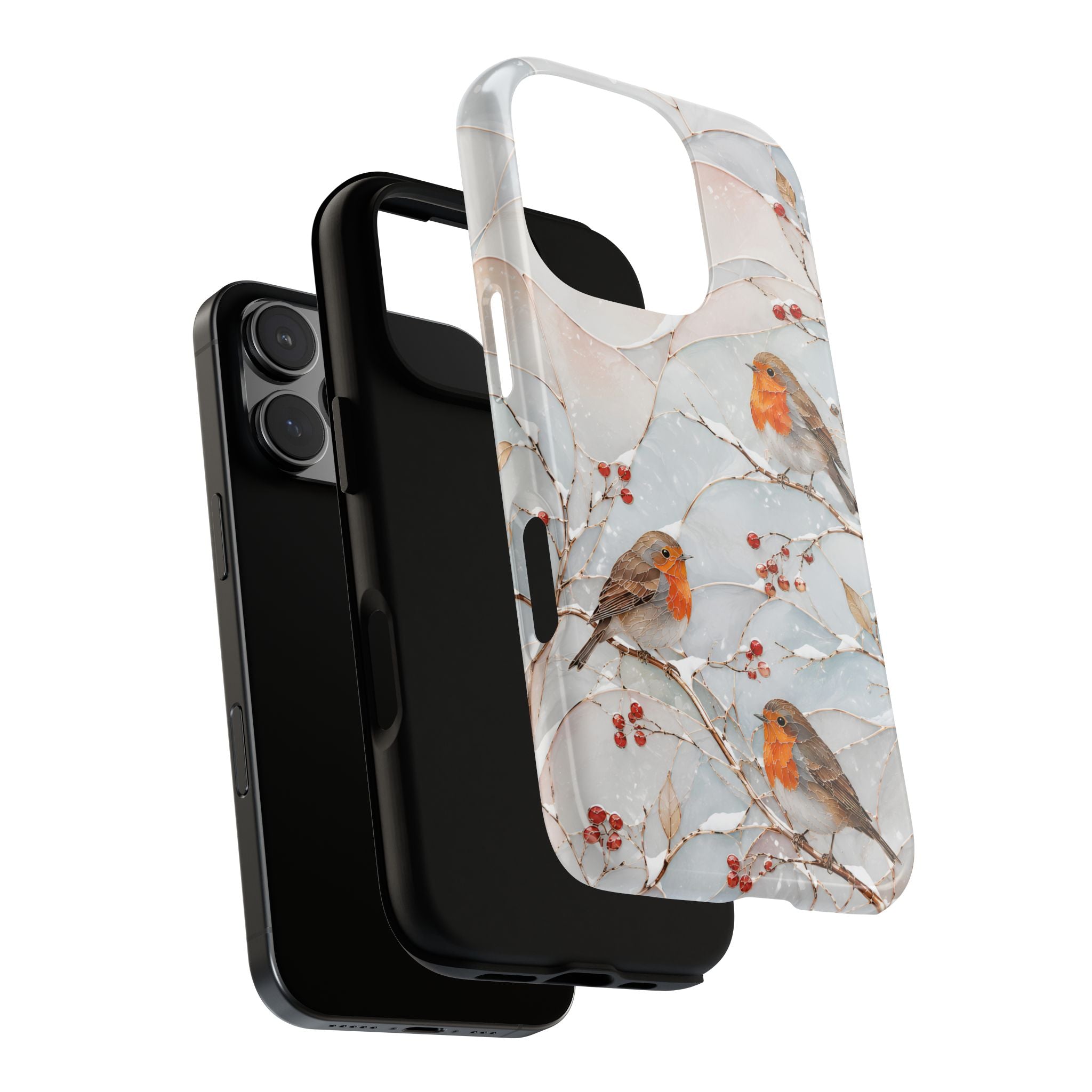 Robin Bird iPhone Case | Winter Berries iPhone Case
