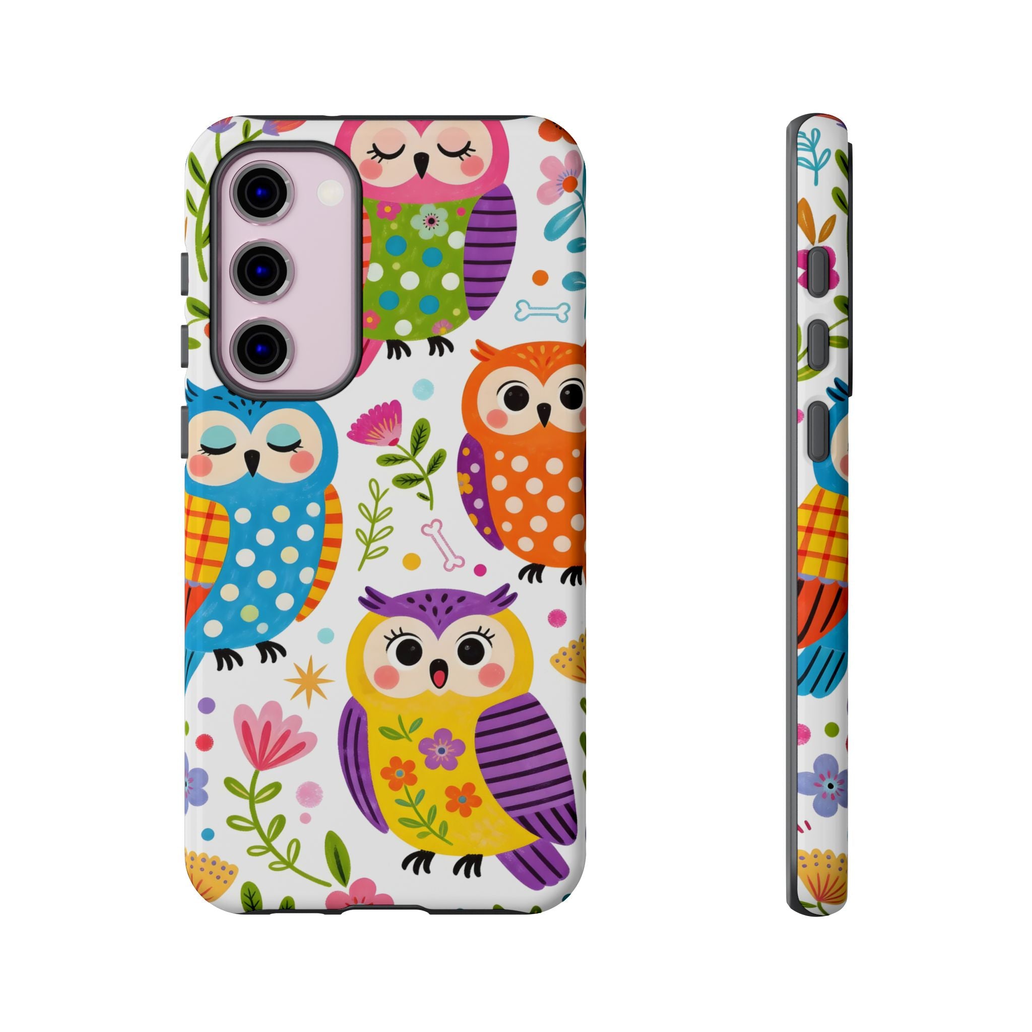 Simpatica Cover Protettiva Búho Colorato per Samsung Galaxy | Cover Rigida con Fantasia di Búho Carino