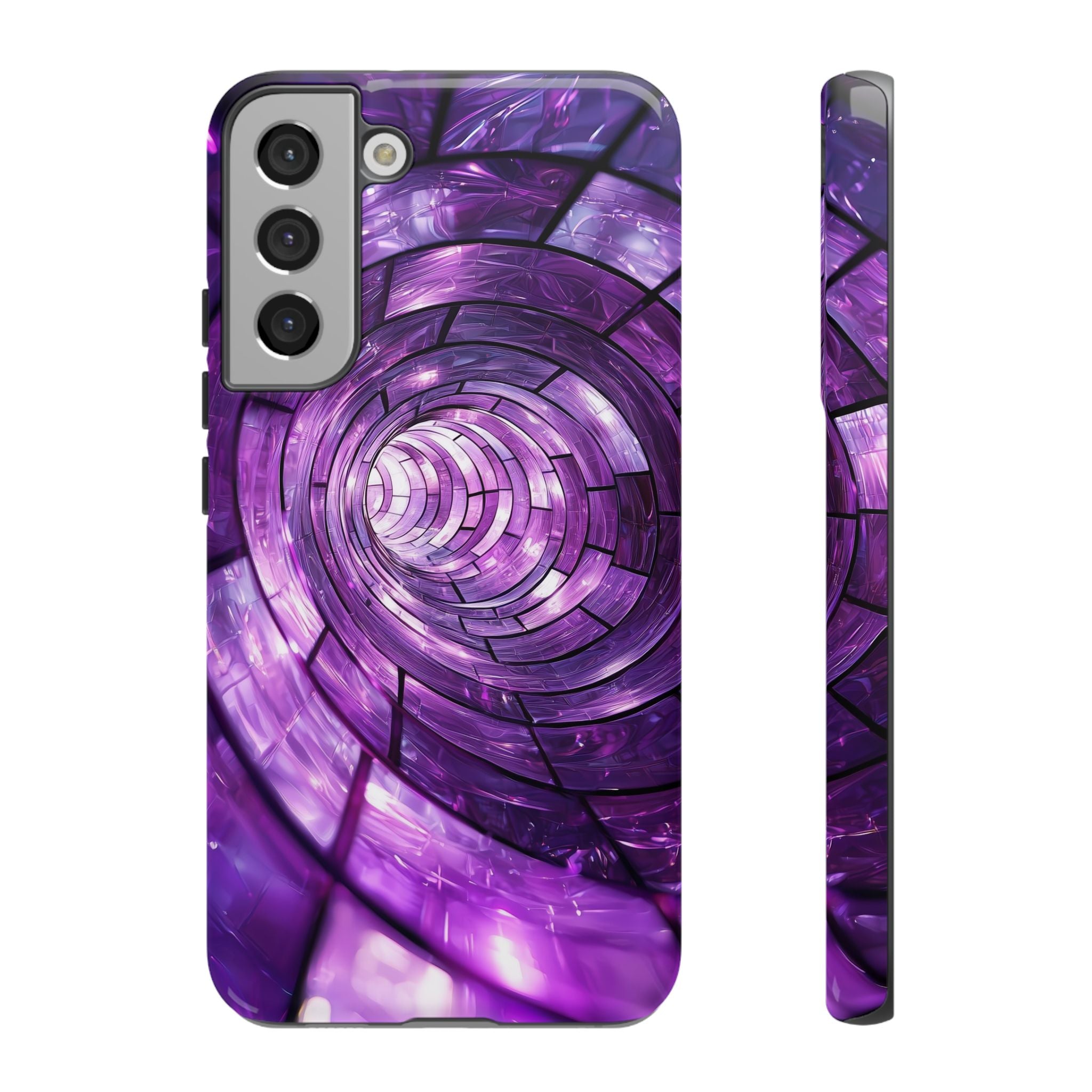 Purple Vortex Tough Samsung Galaxy Case — Abstract Spiral Protective Cover