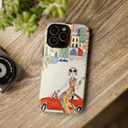Elegante Cover Riviera per iPhone | Design Chic Donna Retrò in Decappottabile