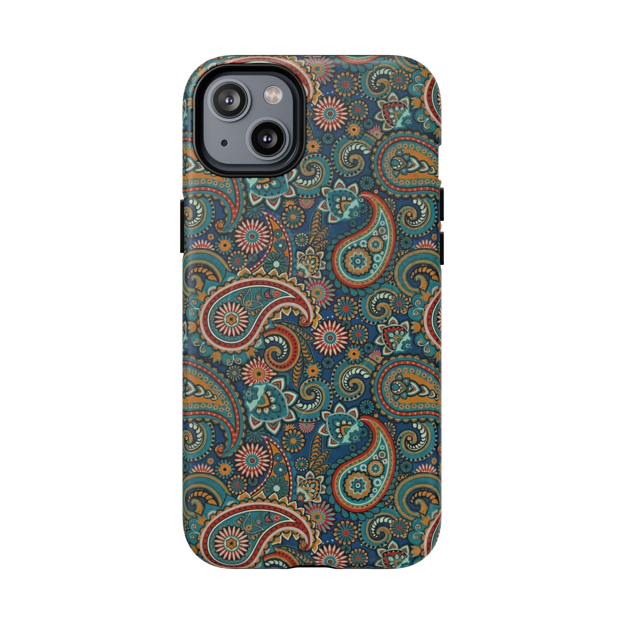 Batik Teal Paisley Tough MagSage iPhone Case