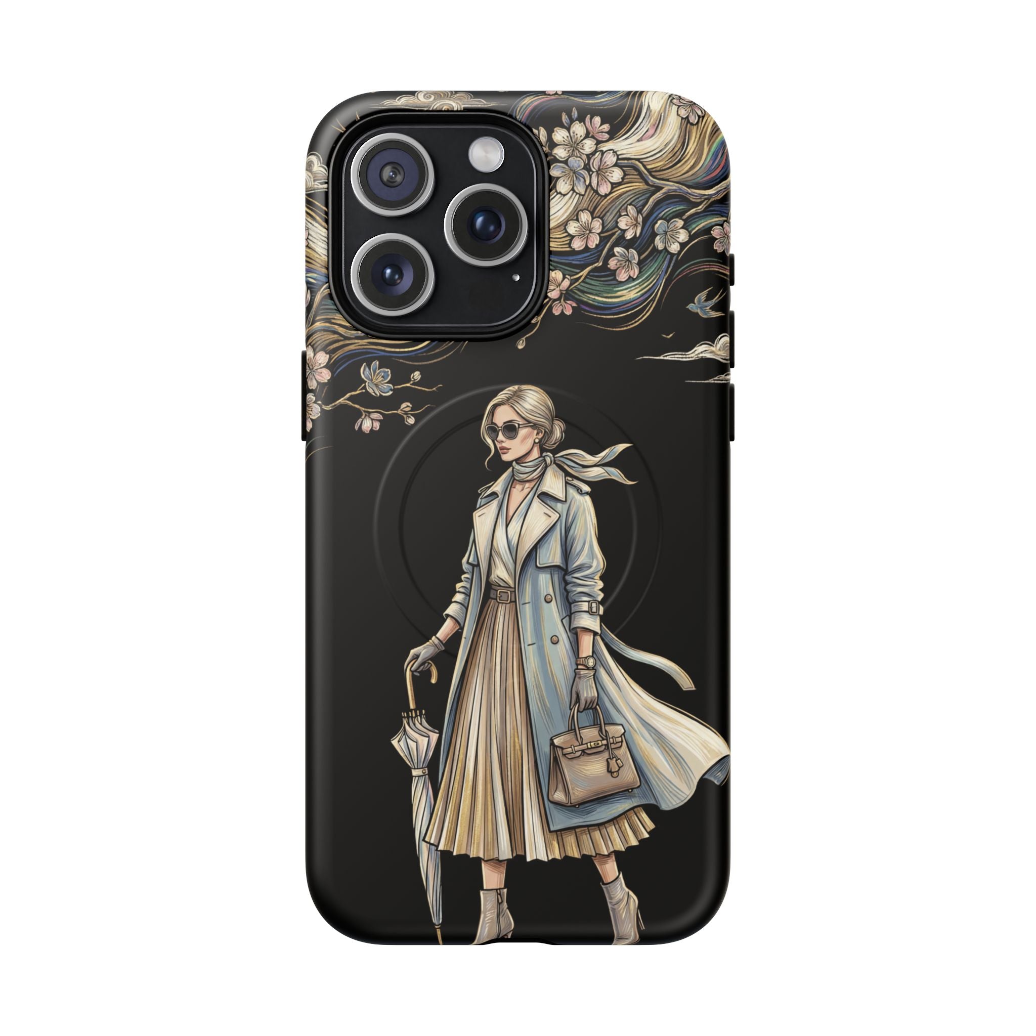 Vintage Chic MagSafe iPhone Case | Stylish Woman Illustration