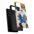 Dapper Polar Bear Wine Lover Illustrated Protective Samsung Galaxy Phone Case