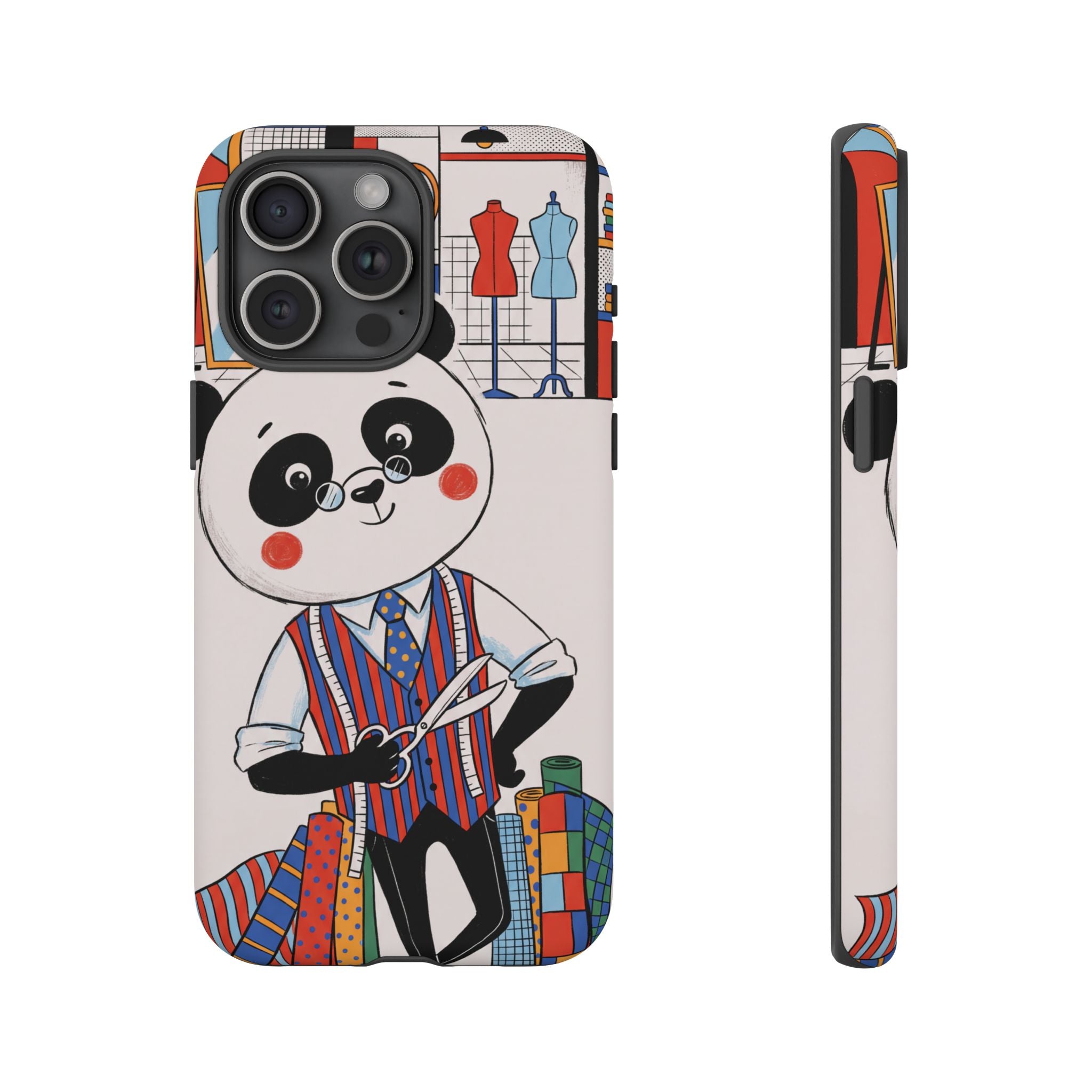 Panda Tailor iPhone Case | Cute Seamstress Cartoon