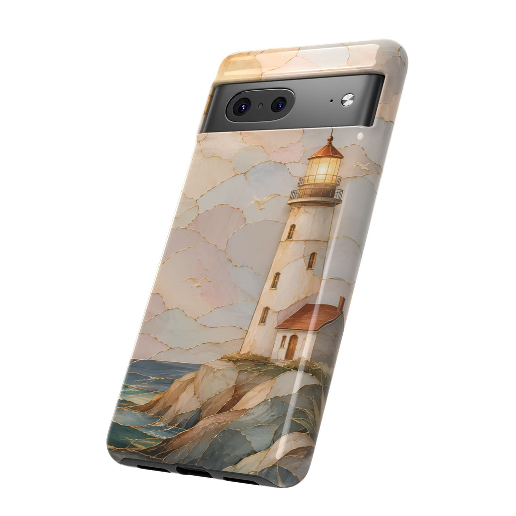 Lighthouse Google Pixel Phone Case | Coastal Stained Glass Phone Case