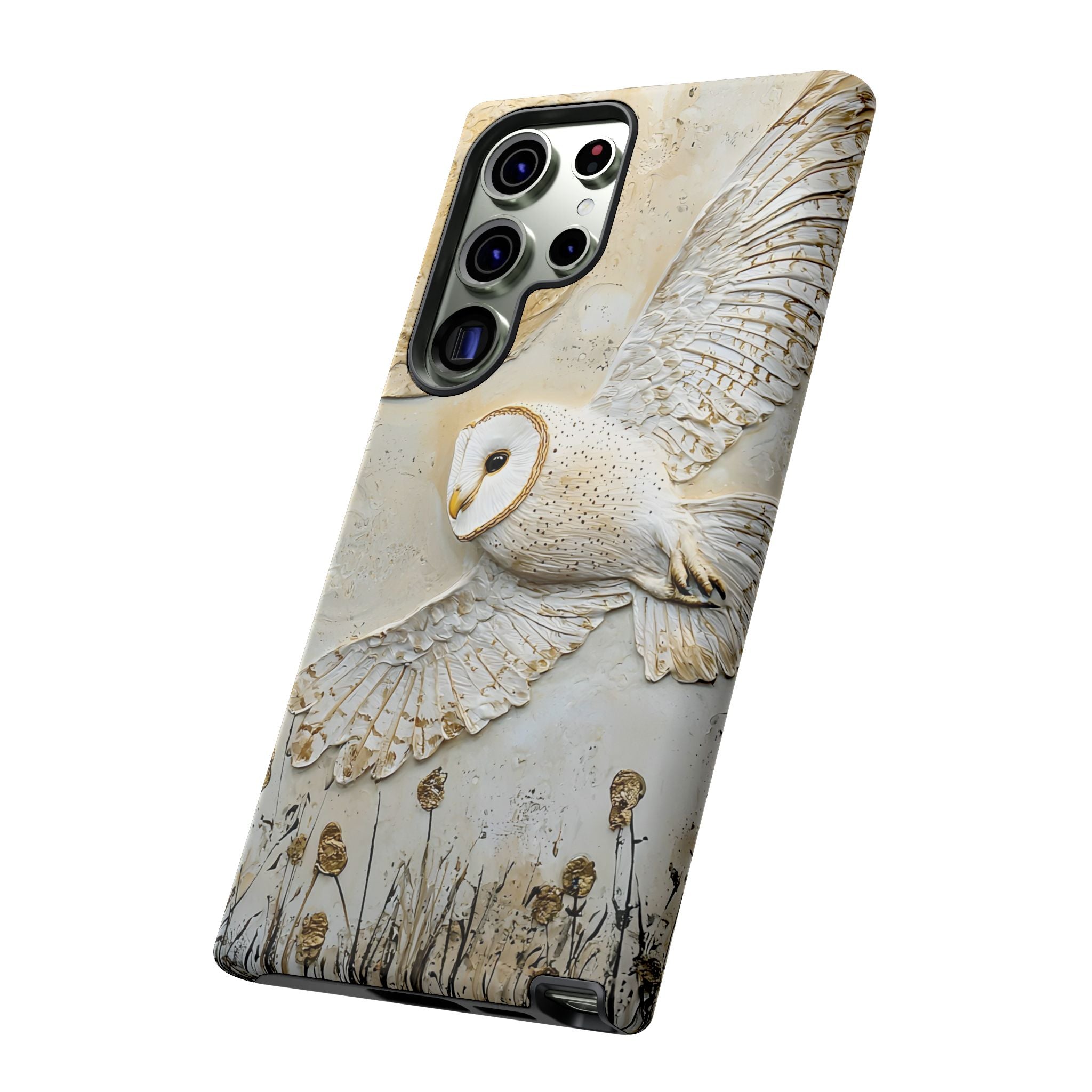 Barn Owl Samsung Galaxy Case — Elegant Flying Owl Wildlife