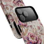 Cover iPhone MagSafe "Floral Moon Tough" | Guscio Protettivo Peonia Rosa Vintage