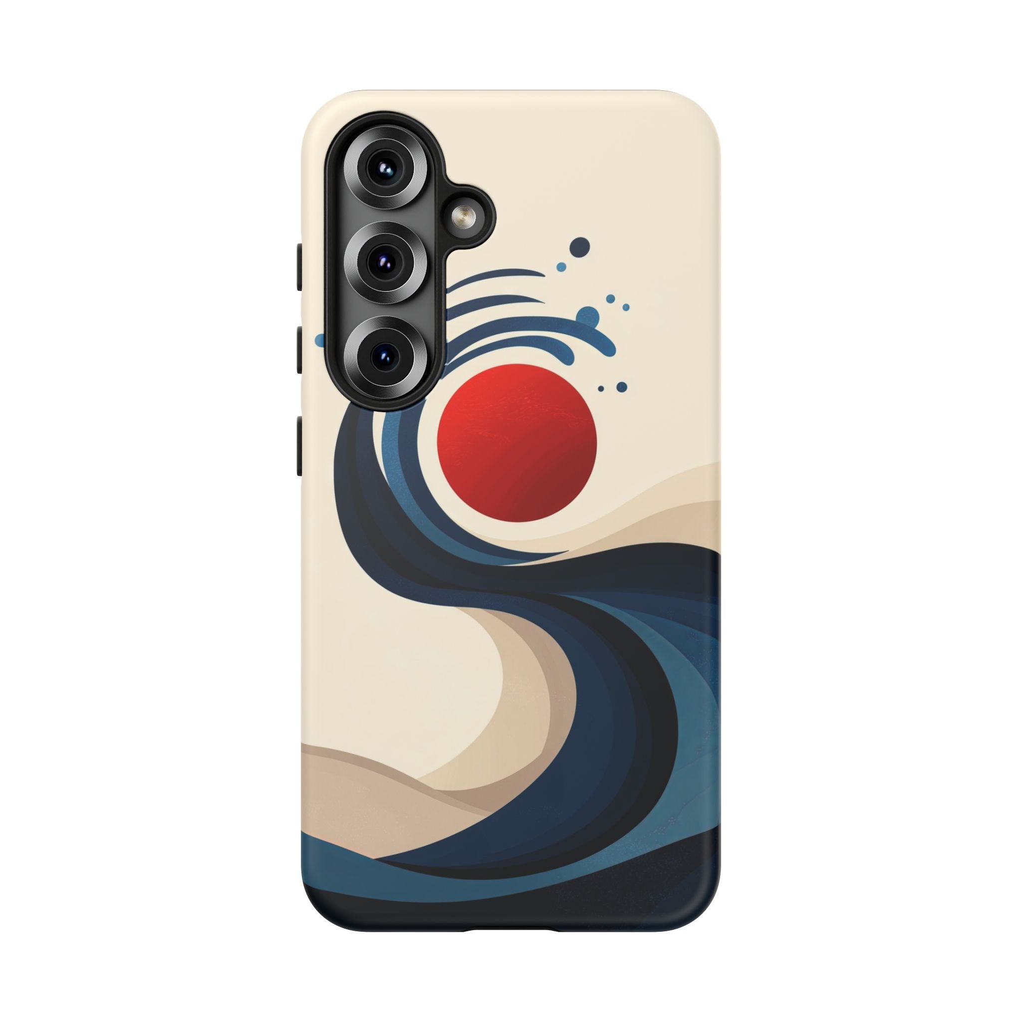 Abstract Wave Samsung Galaxy Case | Red Sun Ocean Art