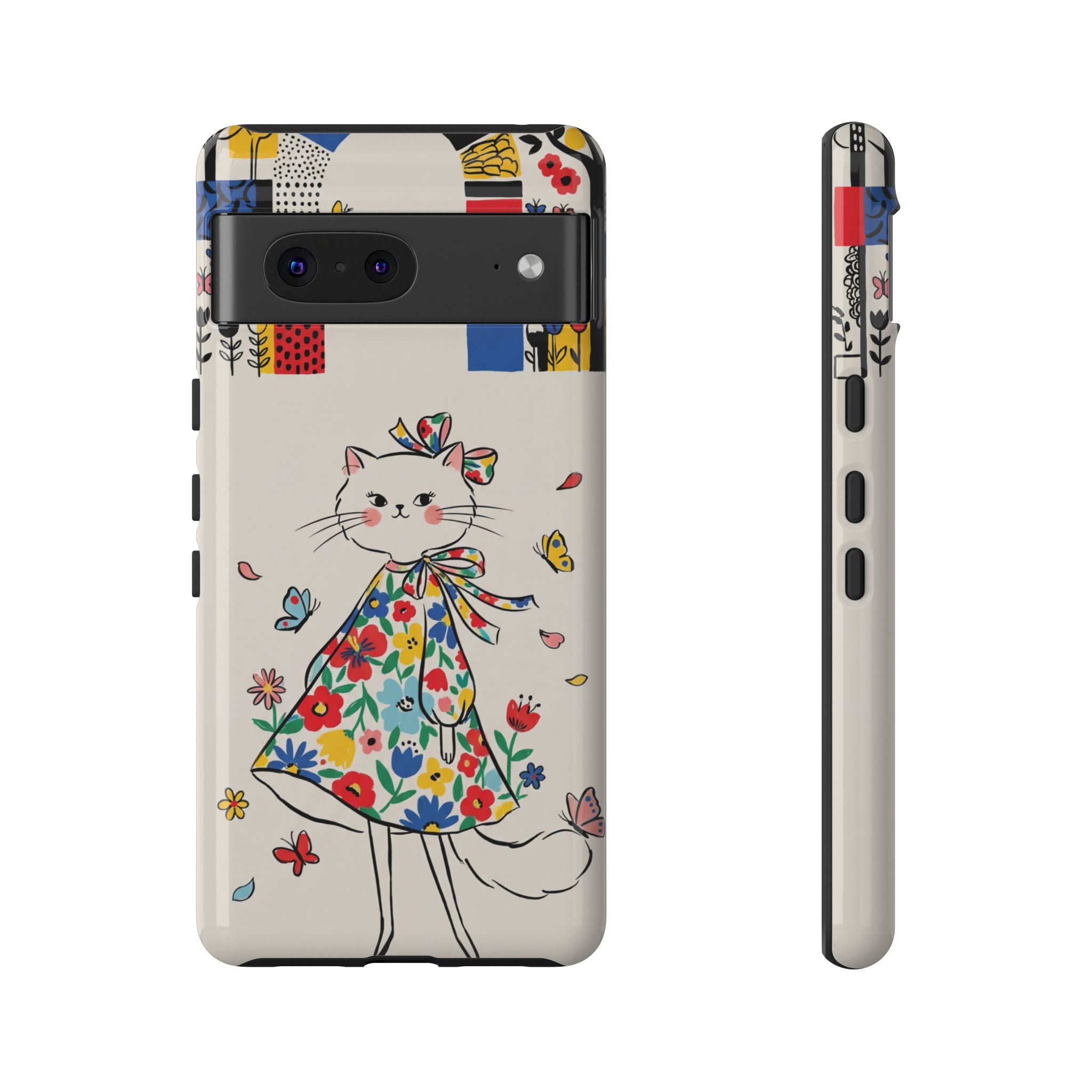 Floral Kitty Google Pixel Phone Case | Cute Cat