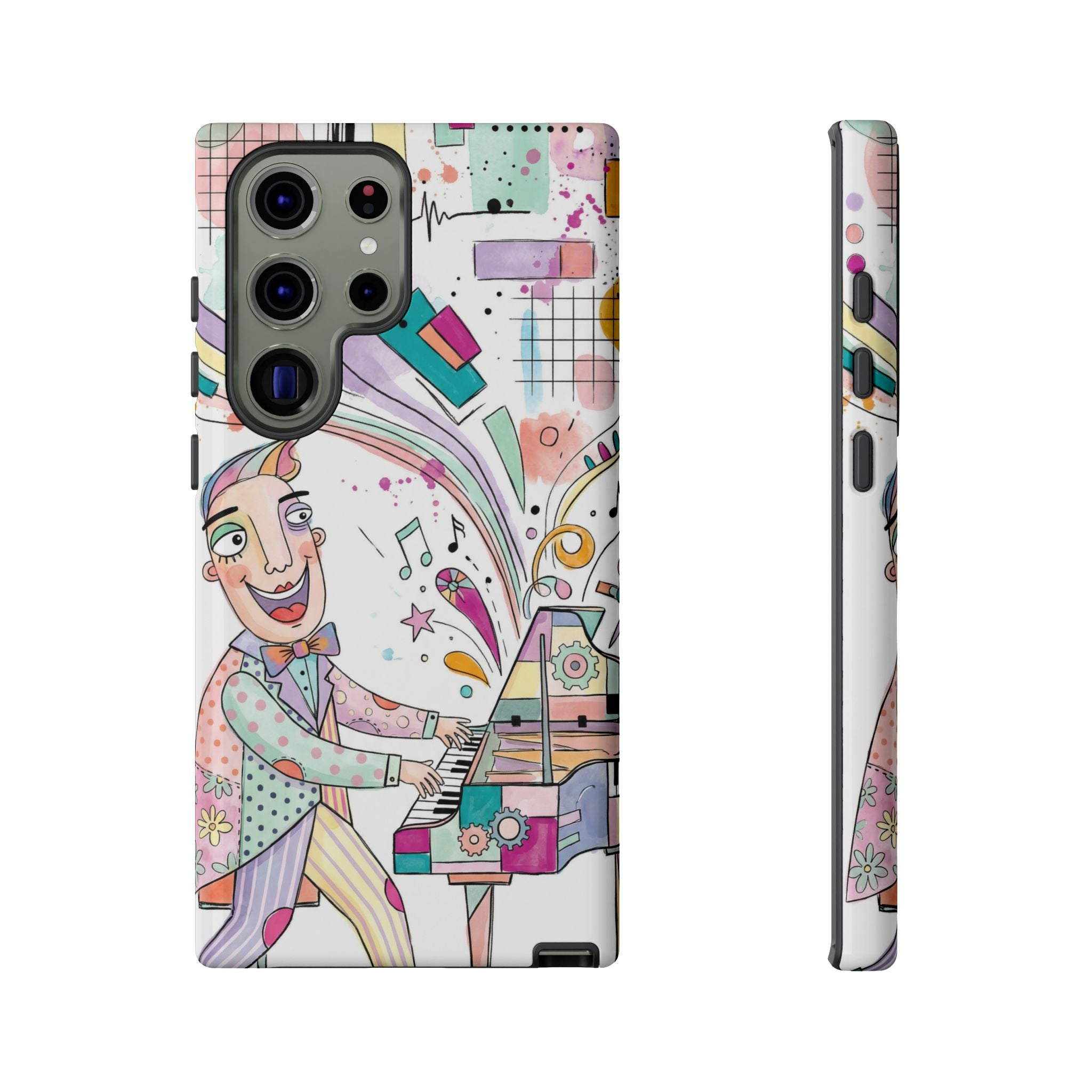 Musical Pianist Samsung Galaxy Phone Case | Colorful Whimsical Piano Art