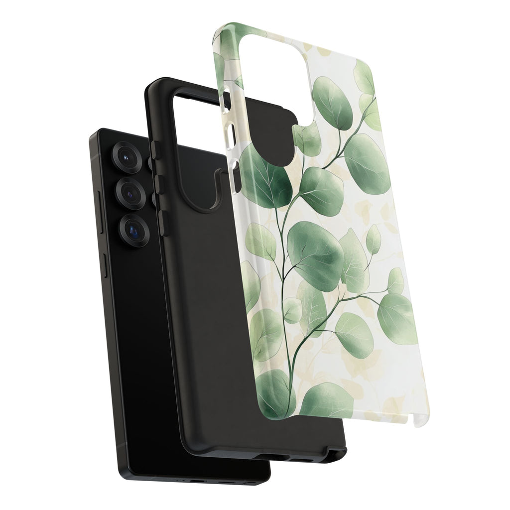 Botanical Eucalyptus Tough Samsung Galaxy Phone Case | Green Watercolour Leaf