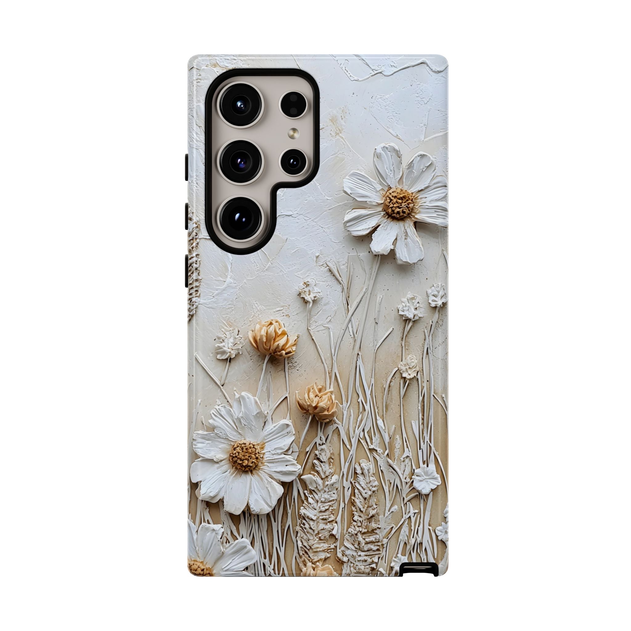 Textured Daisy Art Floral Relief Samsung Galaxy Case