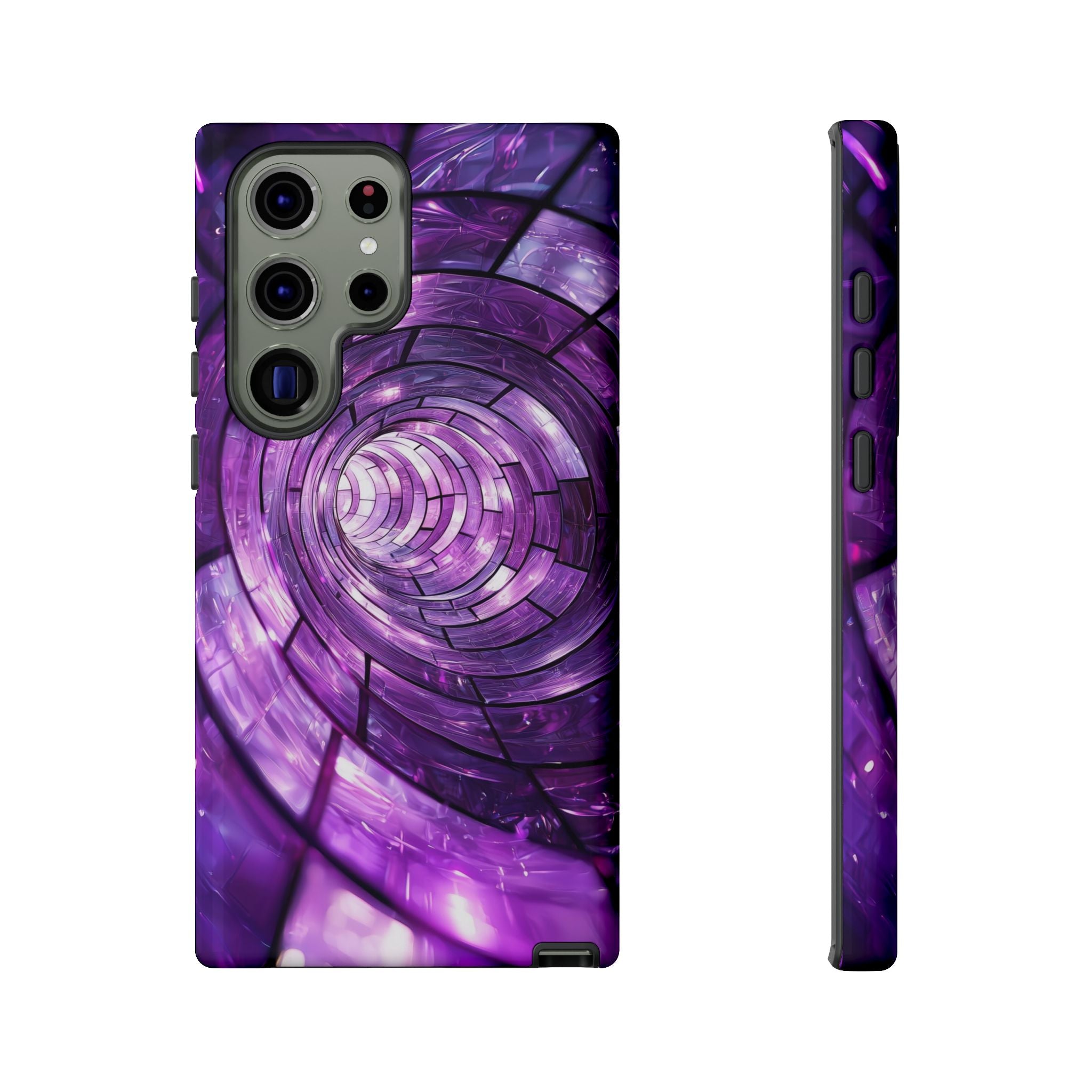 Purple Vortex Tough Samsung Galaxy Case — Abstract Spiral Protective Cover