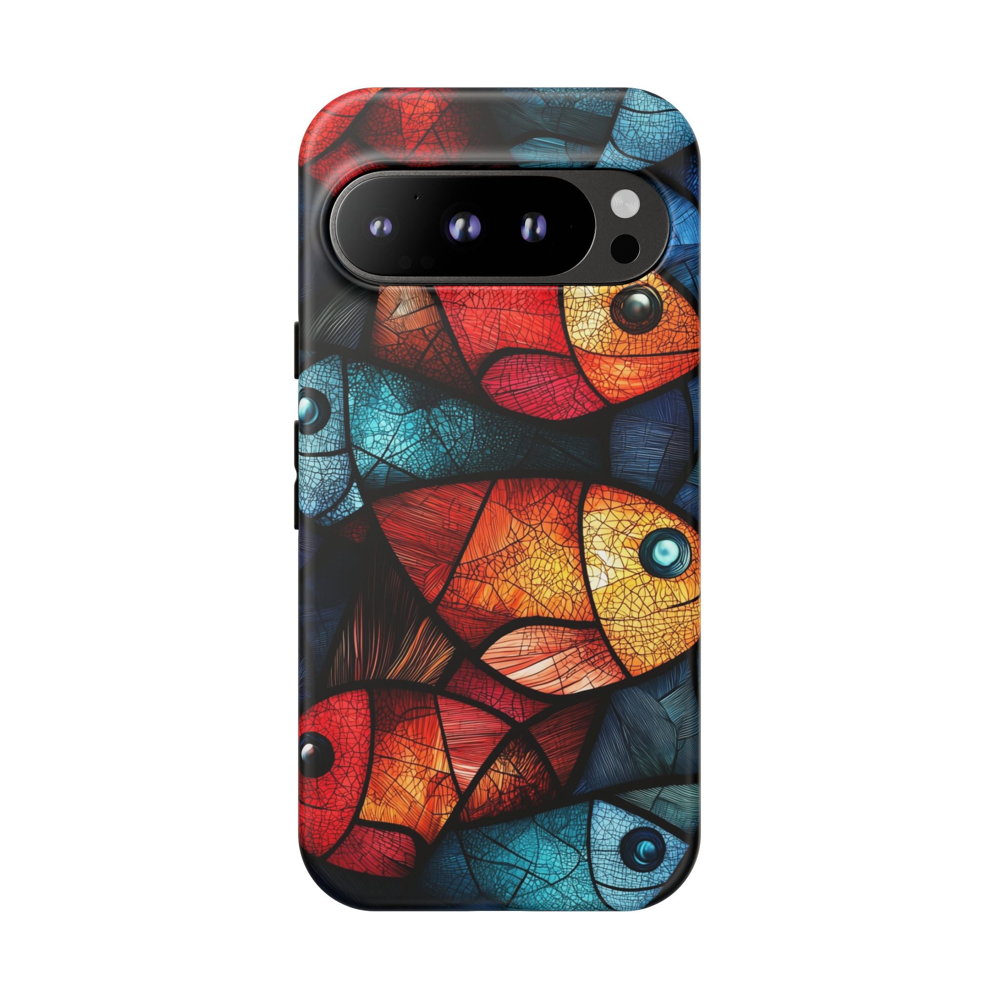 Fish Mosaic Tough Google Pixel Case — Colourful Artistic Fish Pattern