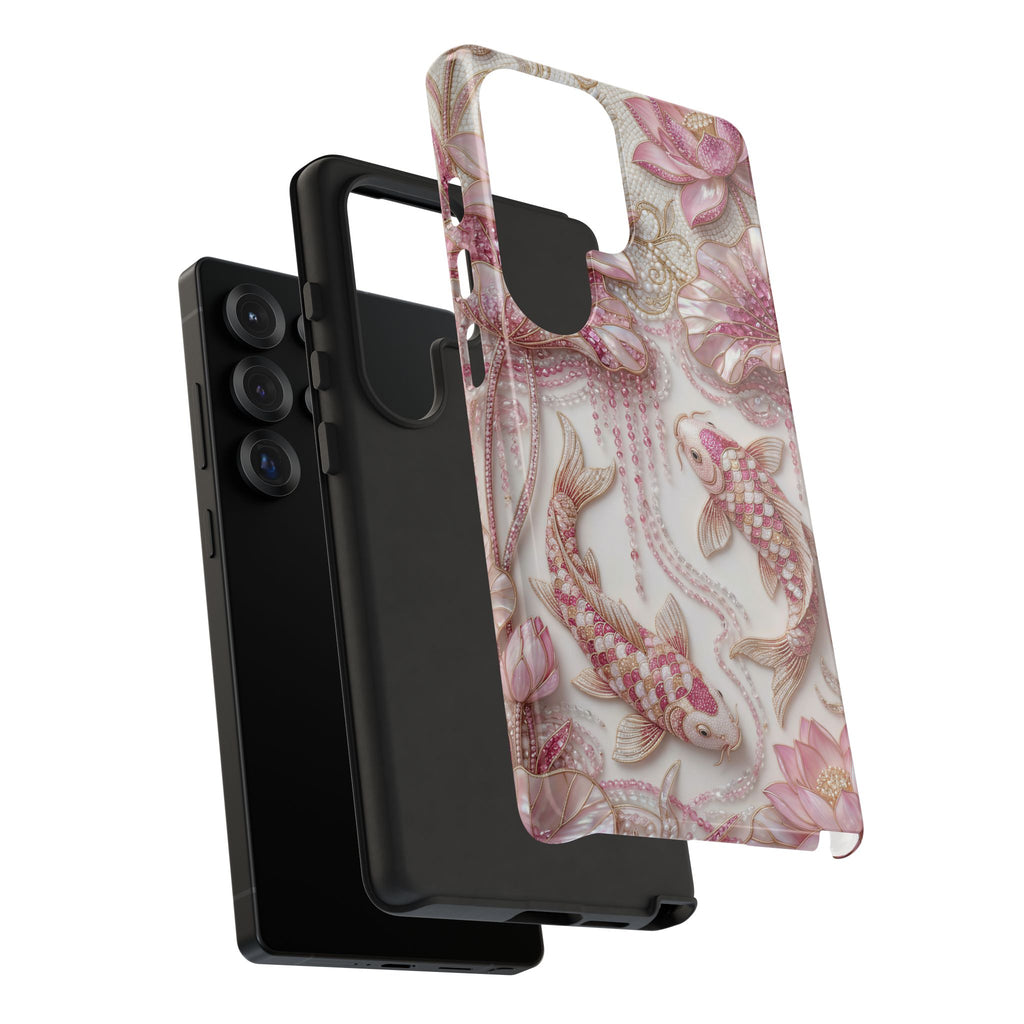 Koi Lotus Tough Case — Pink Floral Fish Samsung Galaxy Phone Cover