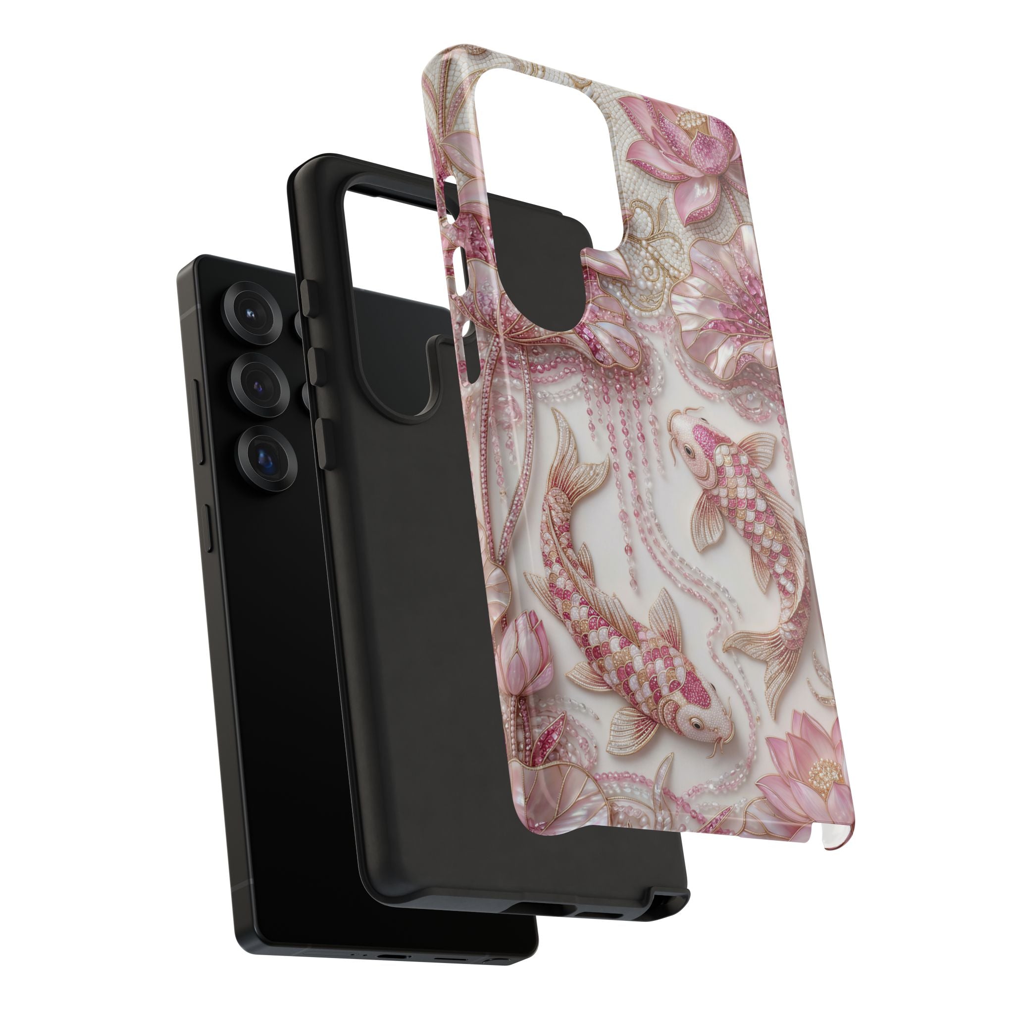 Koi Lotus Tough Case — Pink Floral Fish Samsung Galaxy Phone Cover