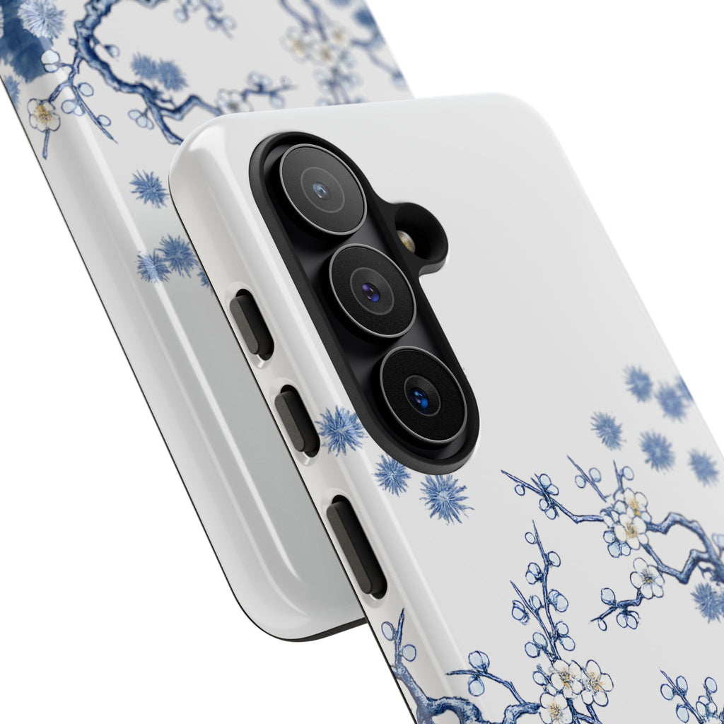 Vintage Blue White Porcelain Samsung Galaxy Phone Case | Chinoiserie Floral Tough Cover