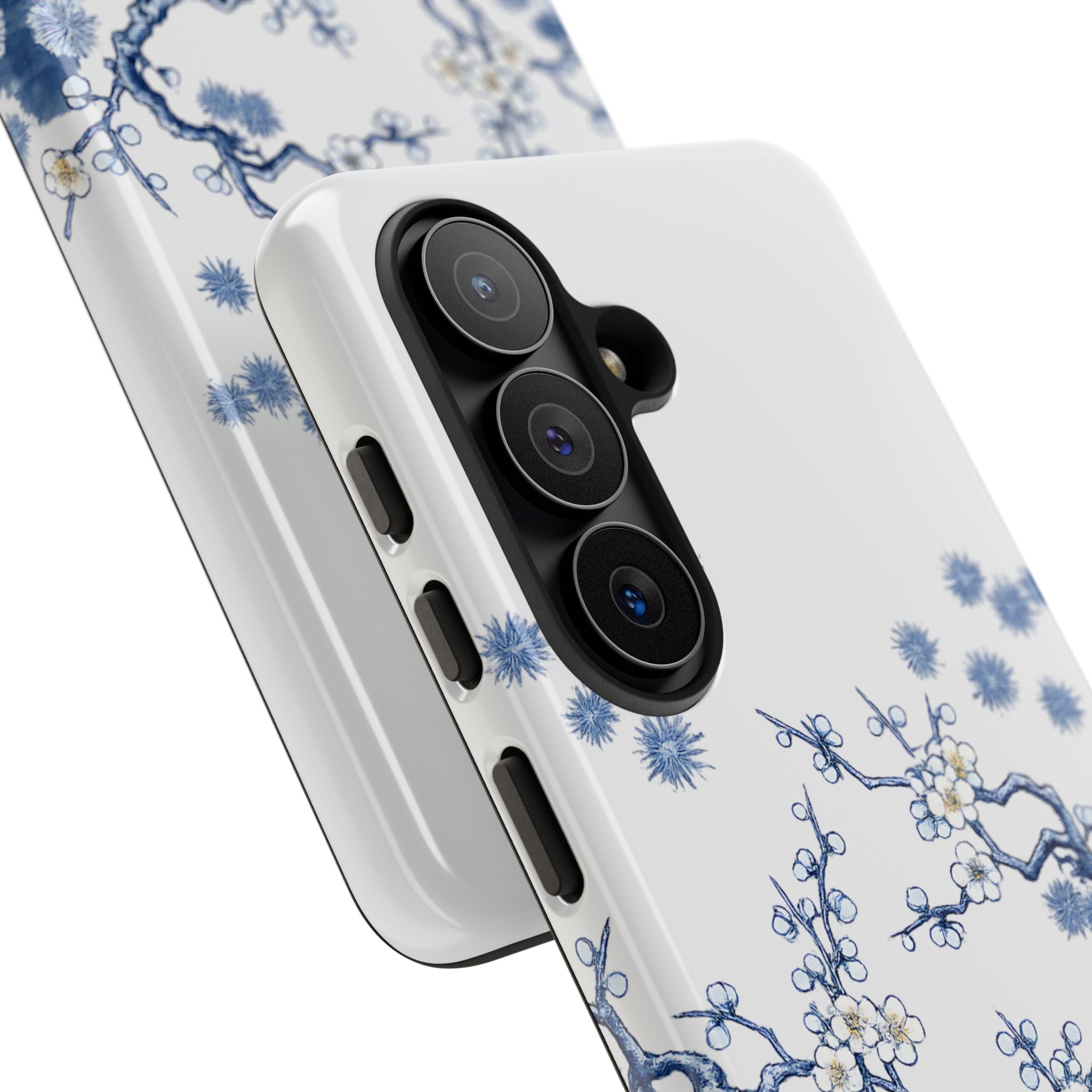 Vintage Blue White Porcelain Samsung Galaxy Phone Case | Chinoiserie Floral Tough Cover
