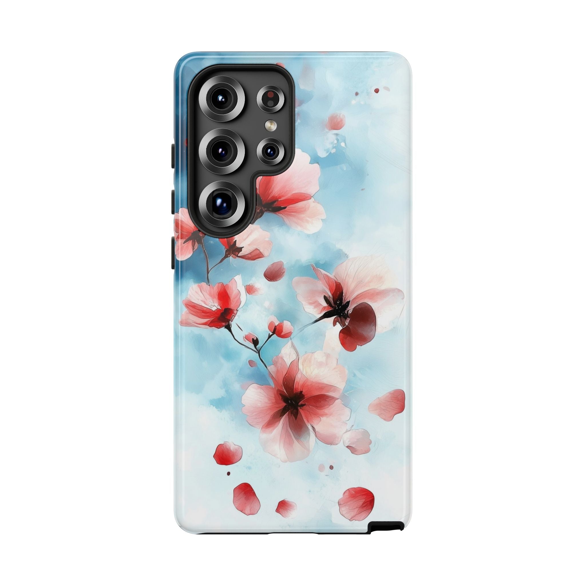 Floral Cherry Blossom Samsung Galaxy Case | Pastel Pink Blue