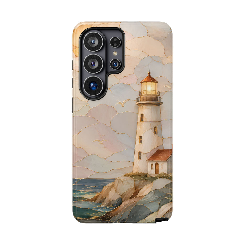 Lighthouse Samsung Galaxy Phone Case | Coastal Stained Glass Phone Case