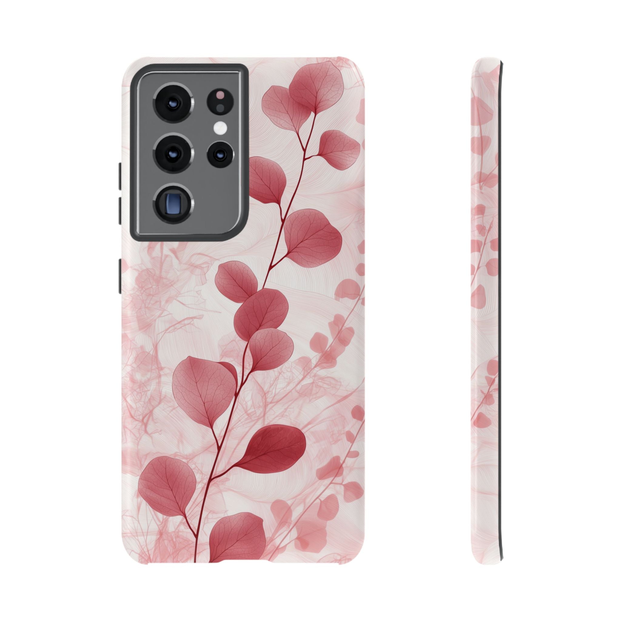 Pink Botanical Floral Eucalyptus Samsung Galaxy Phone Case