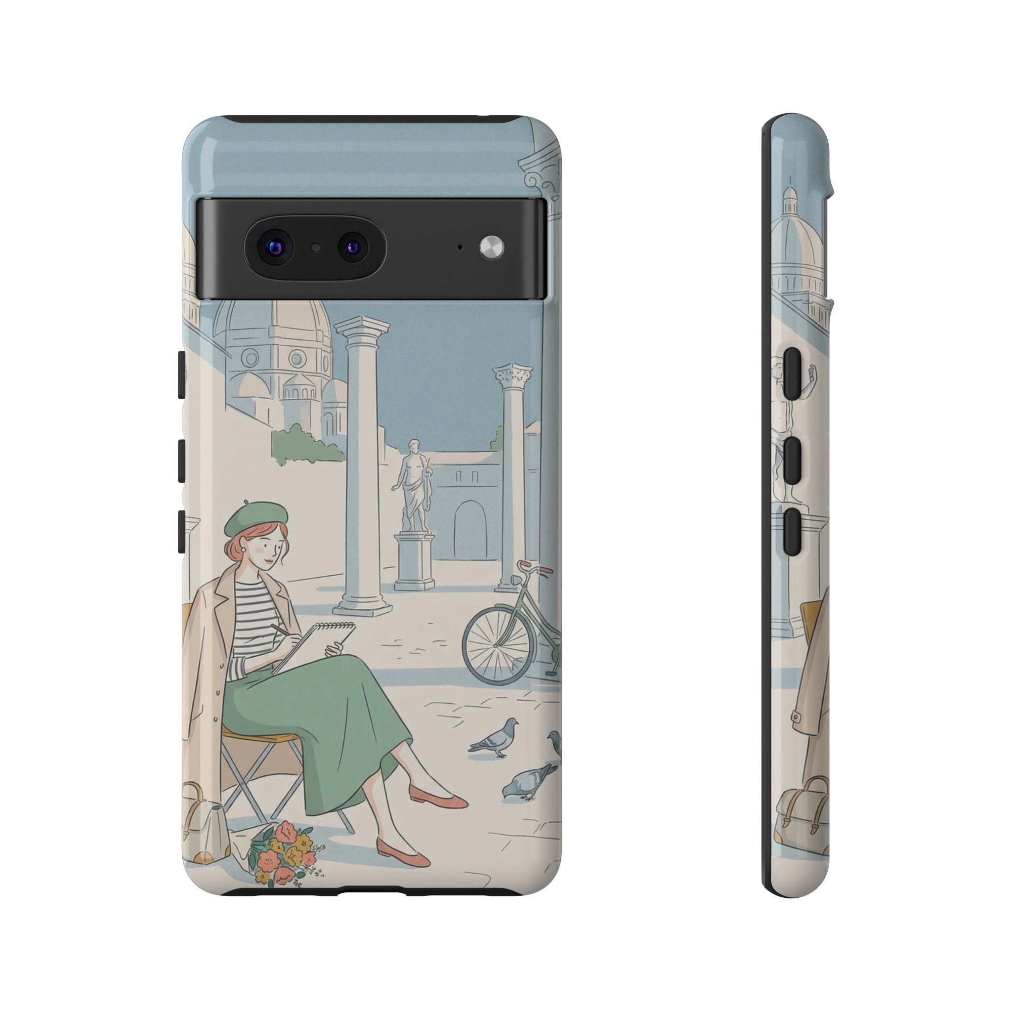 Florence Art Aesthetic Google Pixel Phone Case | Renaissance Italy Travel Illustration