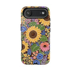 Sunflower & Wildflower Pattern Tough iPhone Case